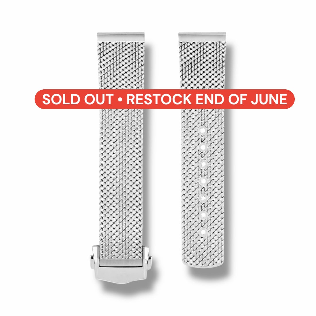 M-TYPE: 20mm Milanese Mesh Two-Piece Watch Bracelet