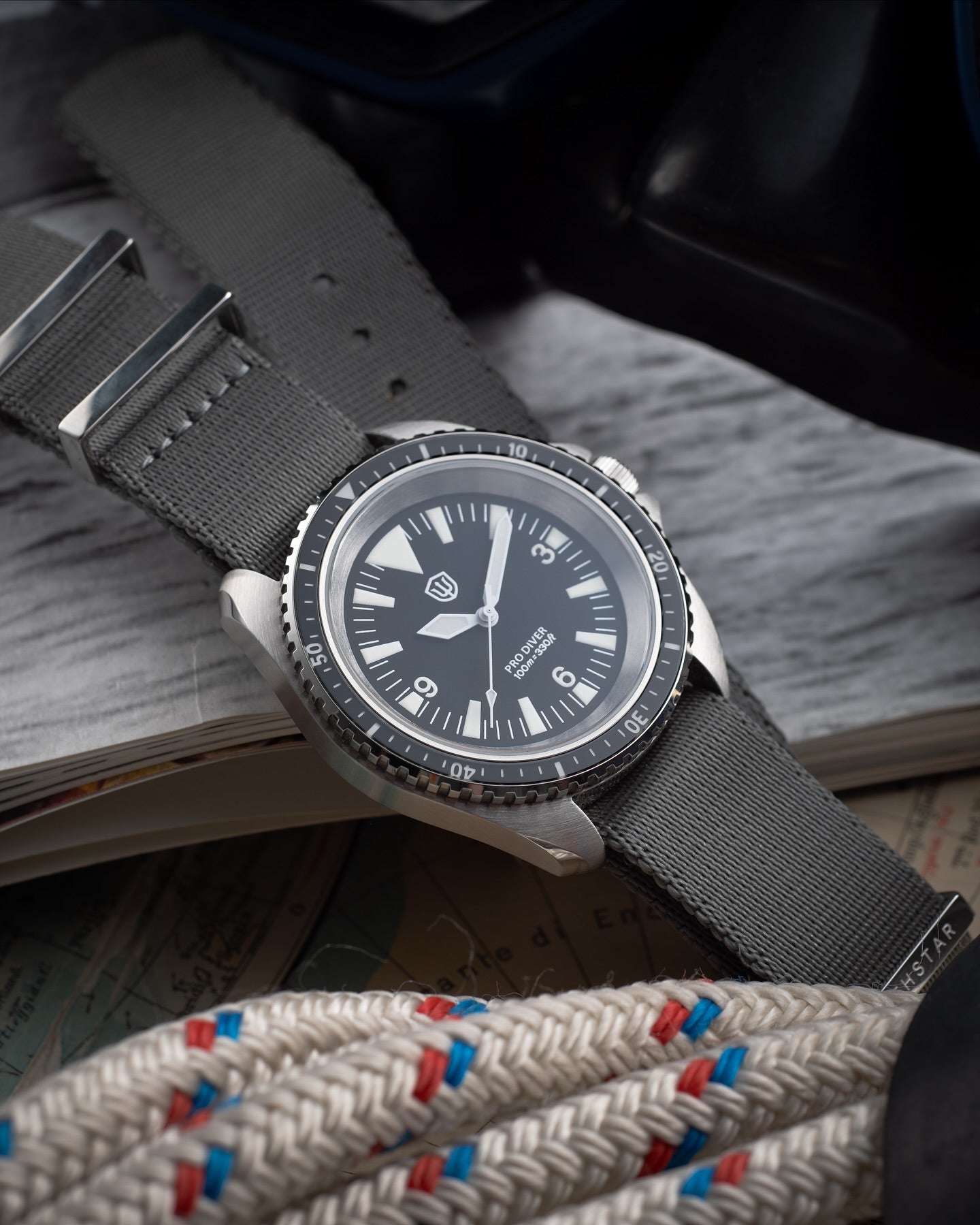 Over & Under-Nylon Polyamide Watch Strap-Grey