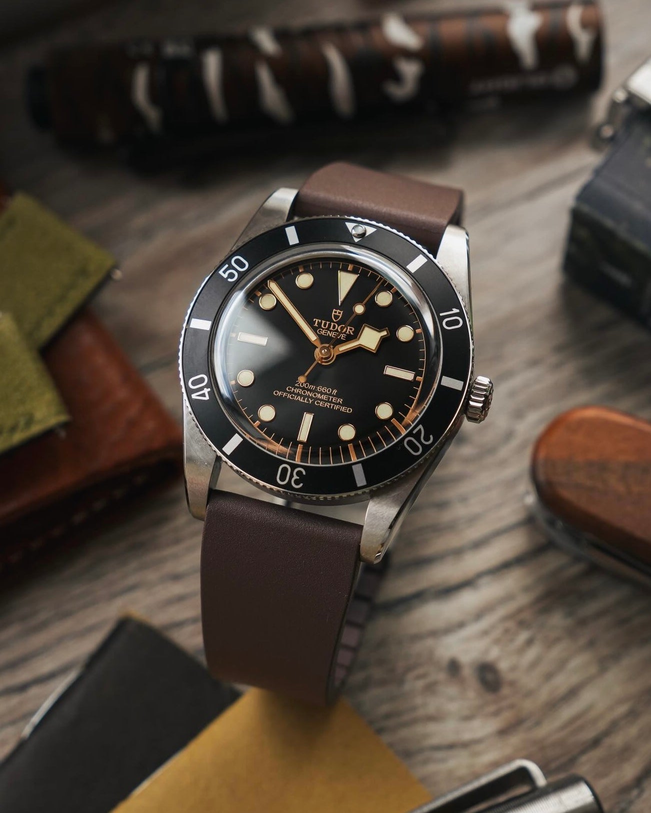 CTS | CUT-TO-SIZE FKM RUBBER WATCH STRAP BROWN