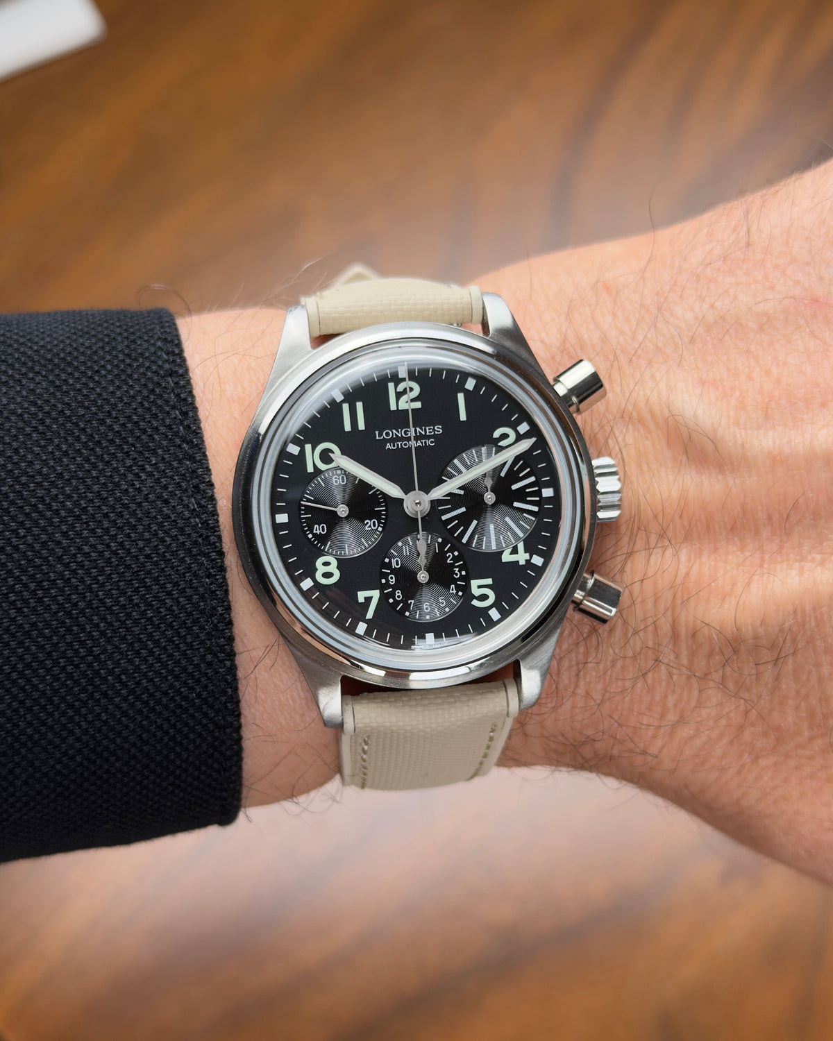 HYBRID•FKM Premium Sailcloth Rubber Watch Strap-Beige