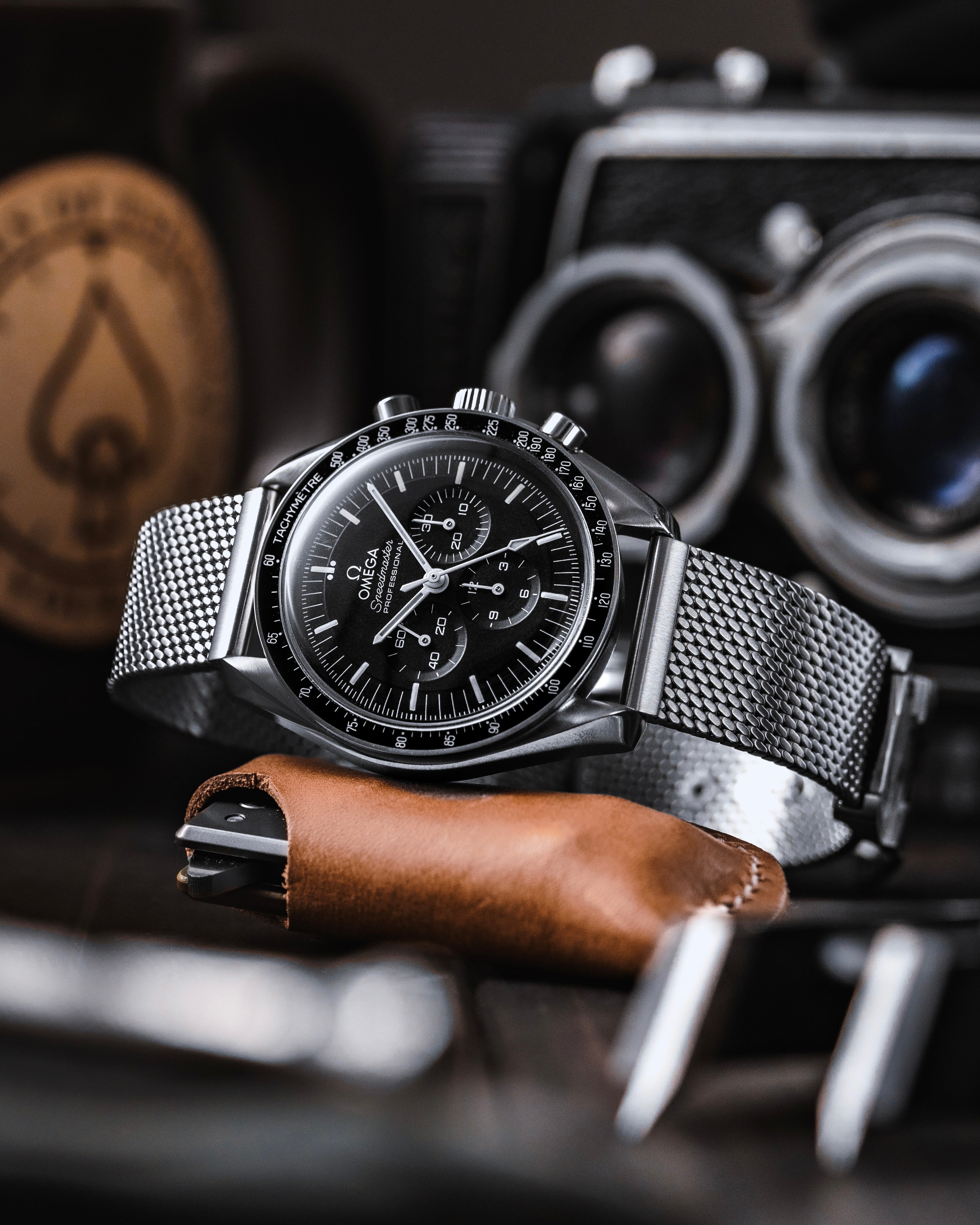 M-TYPE: 20mm Milanese Mesh Two-Piece Watch Bracelet