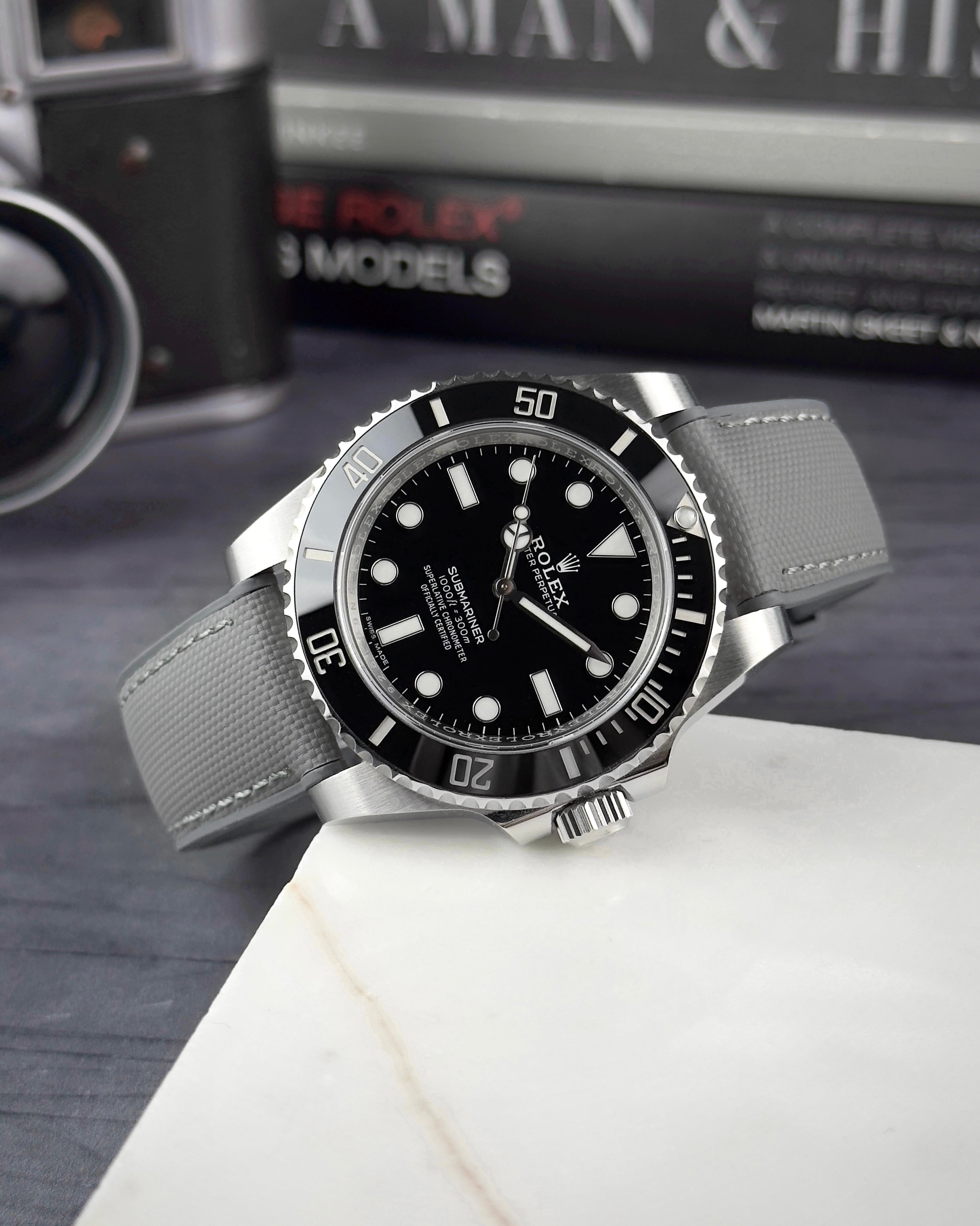 HYBRID•FKM Premium Sailcloth Rubber Watch Strap-Grey