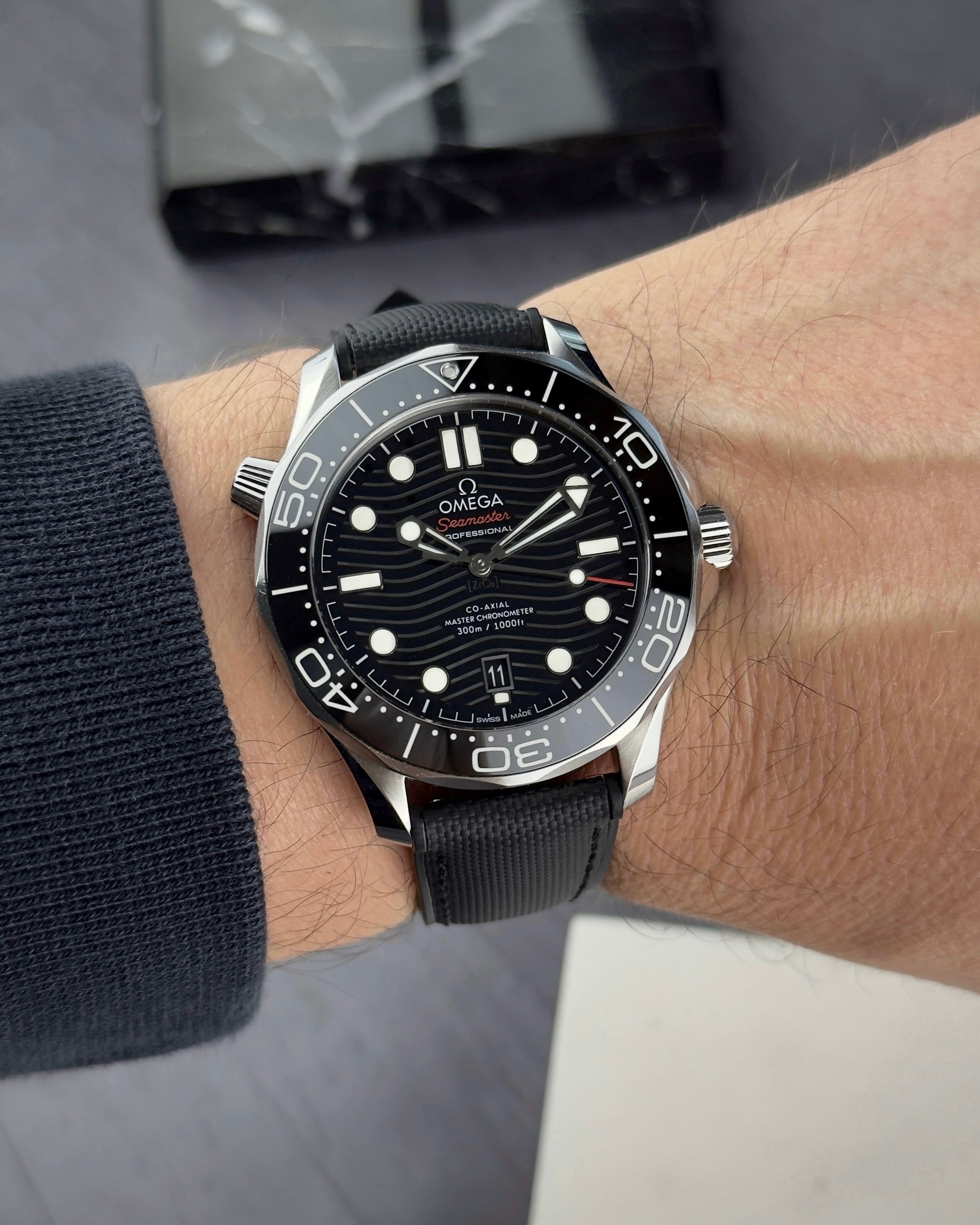 HYBRID•FKM Premium Sailcloth Rubber Watch Strap-Black