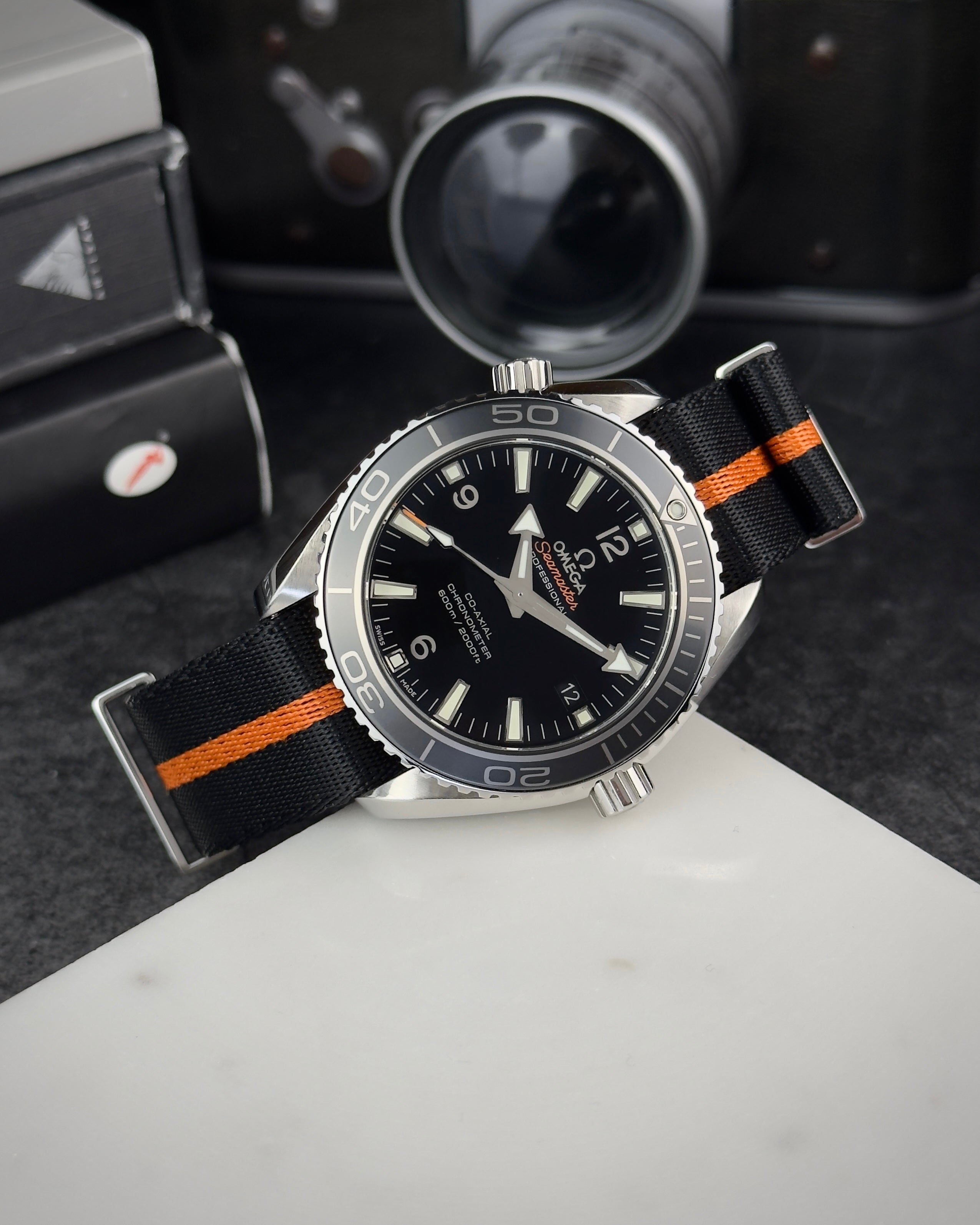 Over & Under-Nylon Single Pass Polyamide Watch Strap-Orange Stripe