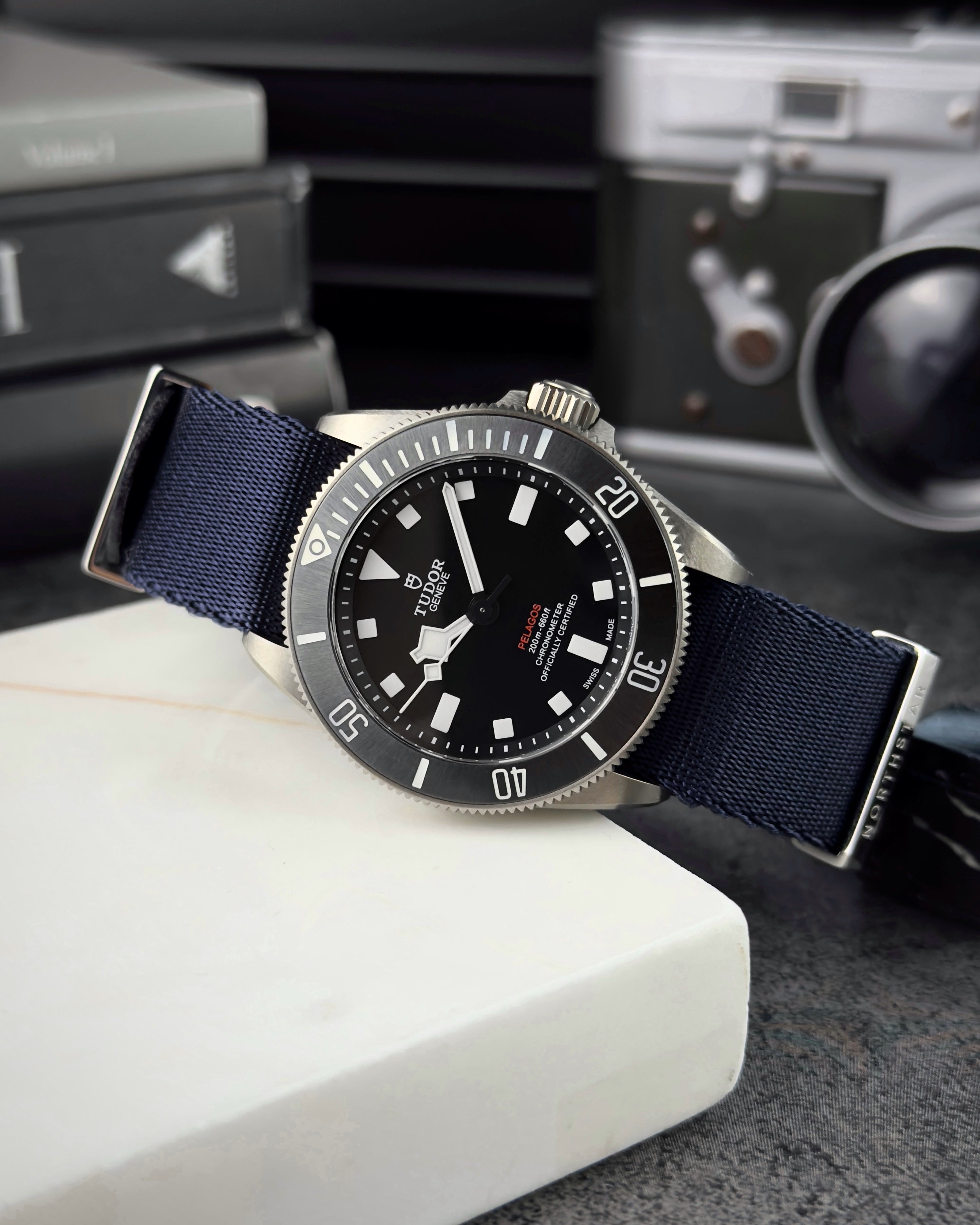 Over & Under-Nylon Single Pass Polyamide Watch Strap-Navy Blue
