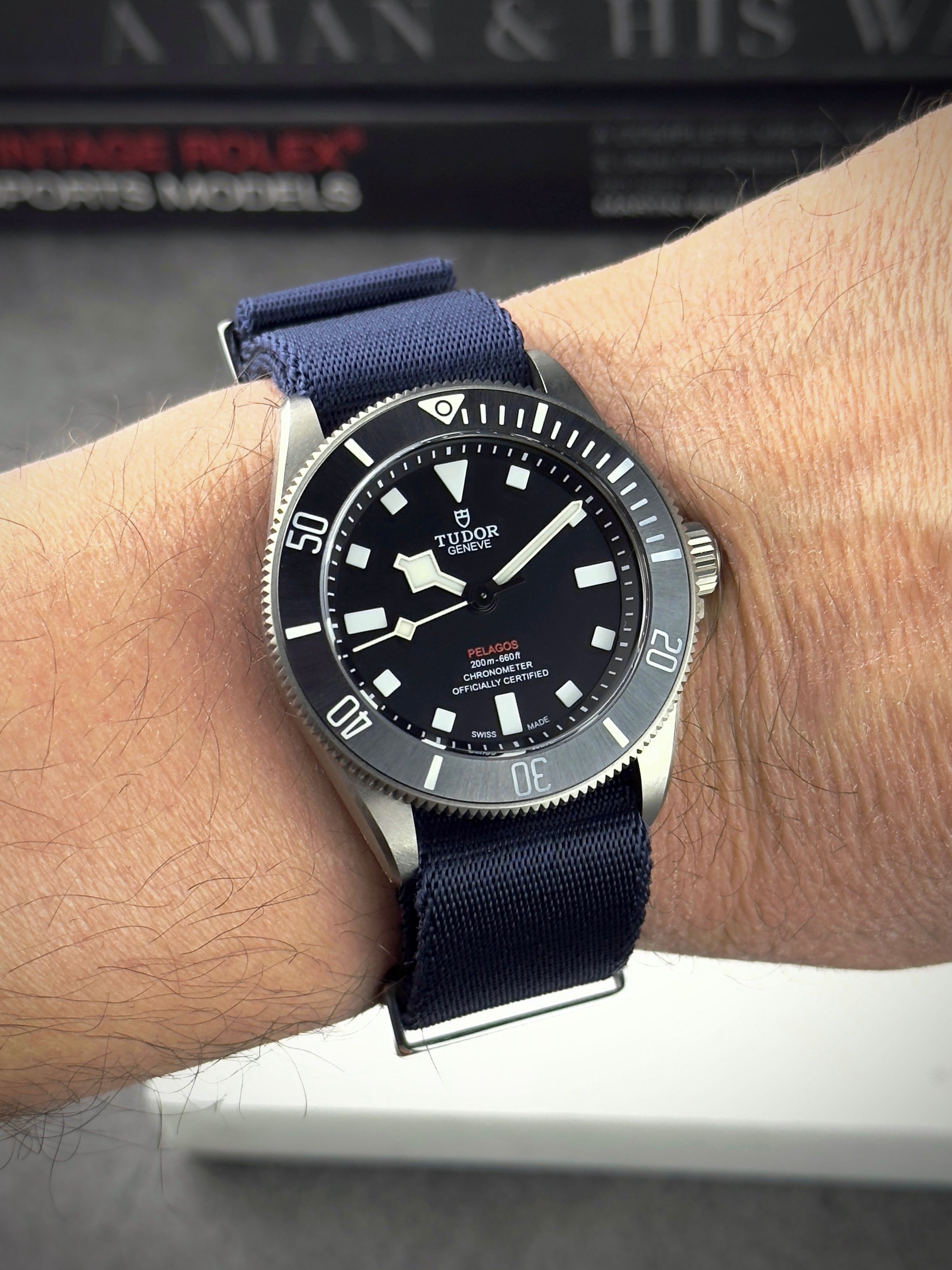 Over & Under-Nylon Single Pass Polyamide Watch Strap-Navy Blue