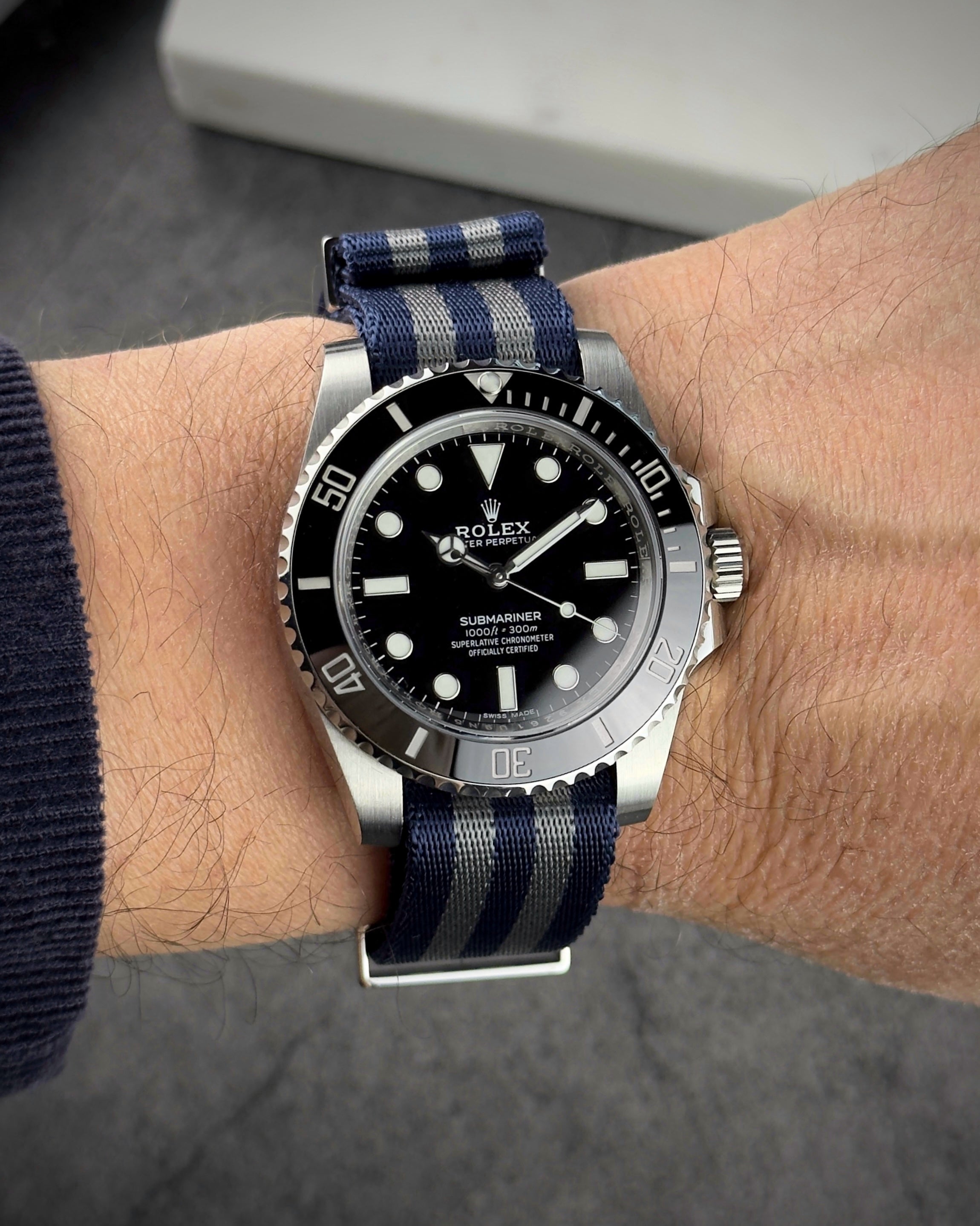 Over & Under-Nylon Single Pass Polyamide Watch Strap-Blue Bond