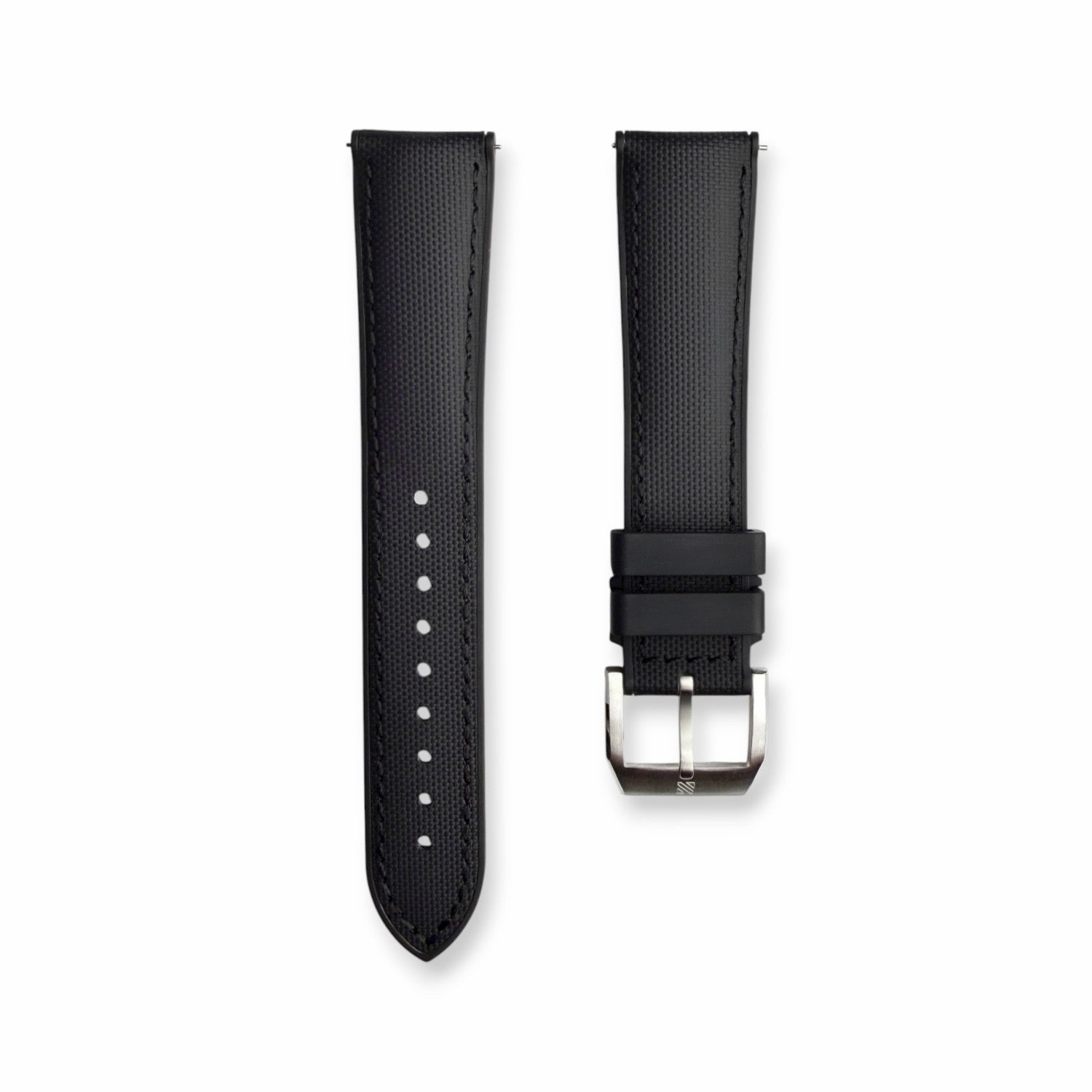 HYBRID•FKM Premium Sailcloth Rubber Watch Strap-Black