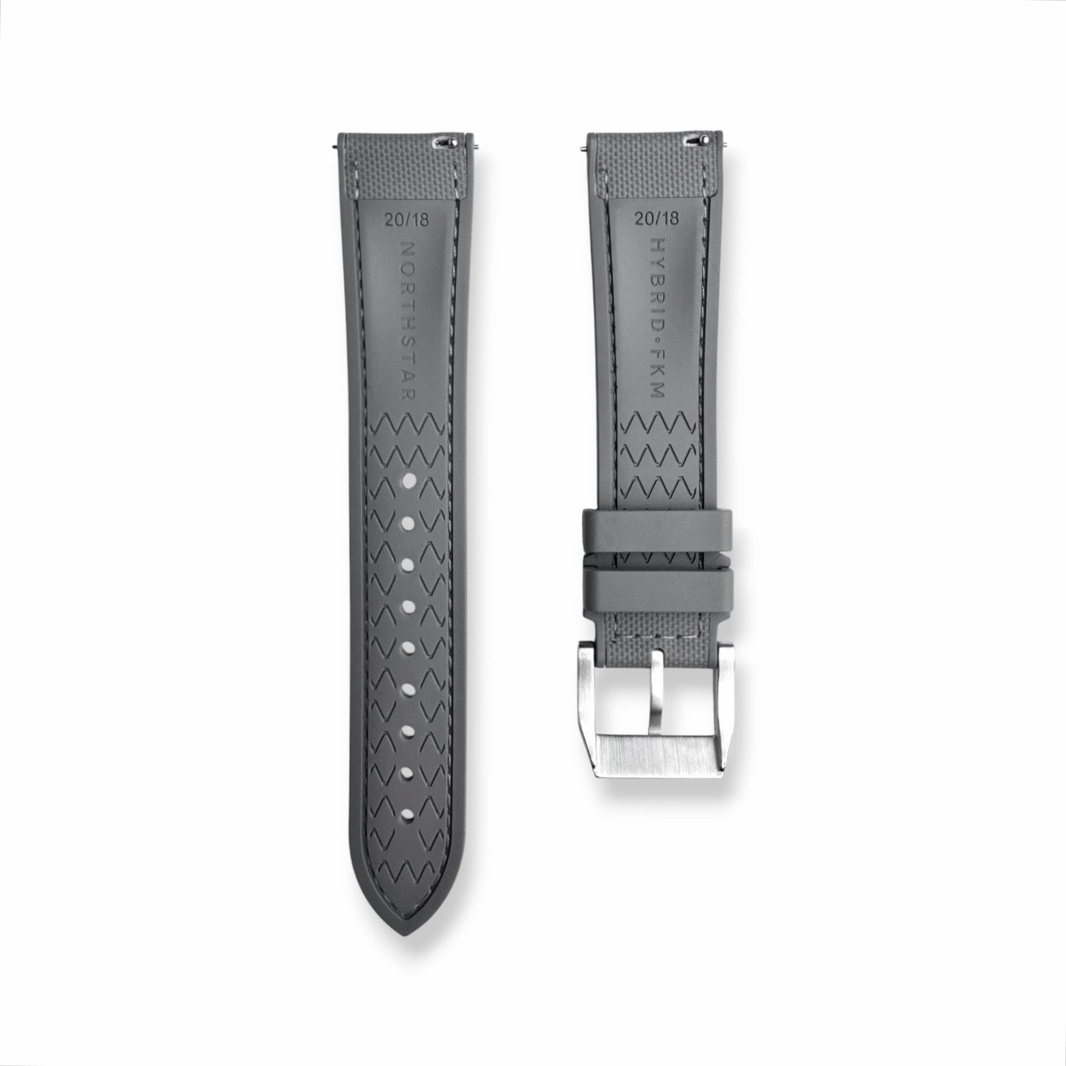 HYBRID•FKM Premium Sailcloth Rubber Watch Strap-Grey