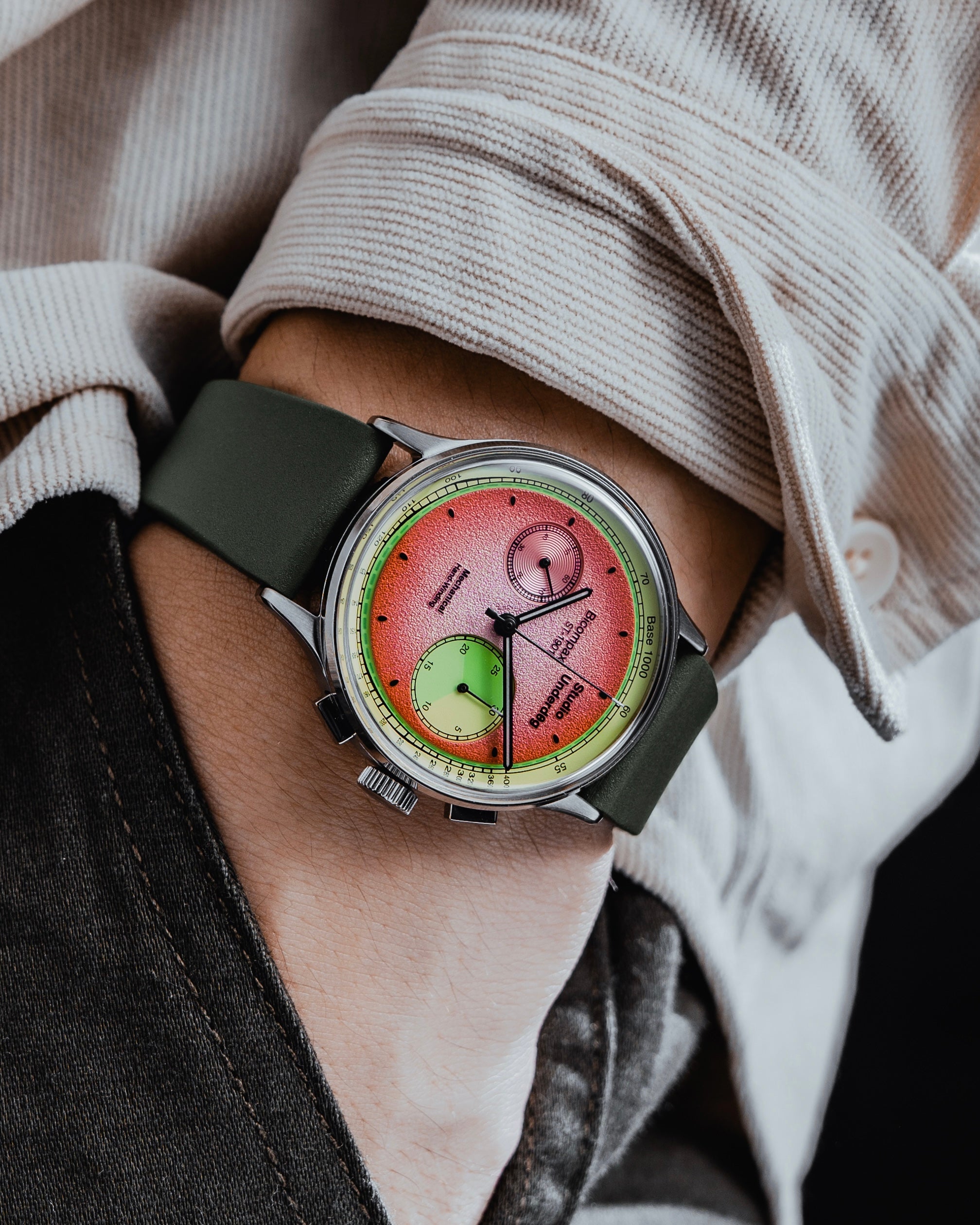 CTS | CUT-TO-SIZE FKM RUBBER WATCH STRAP OLIVE GREEN