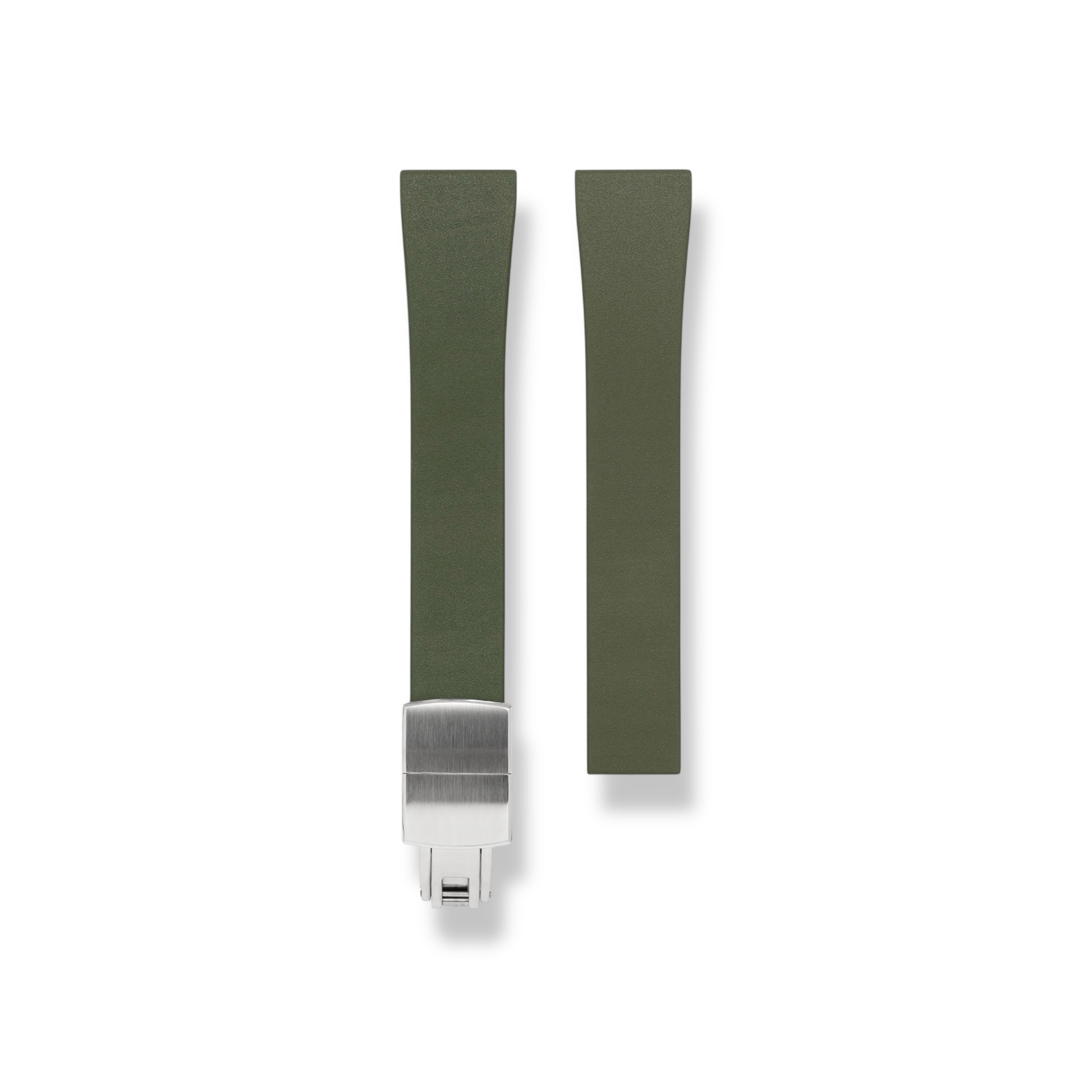 CTS | CUT-TO-SIZE FKM RUBBER WATCH STRAP OLIVE GREEN