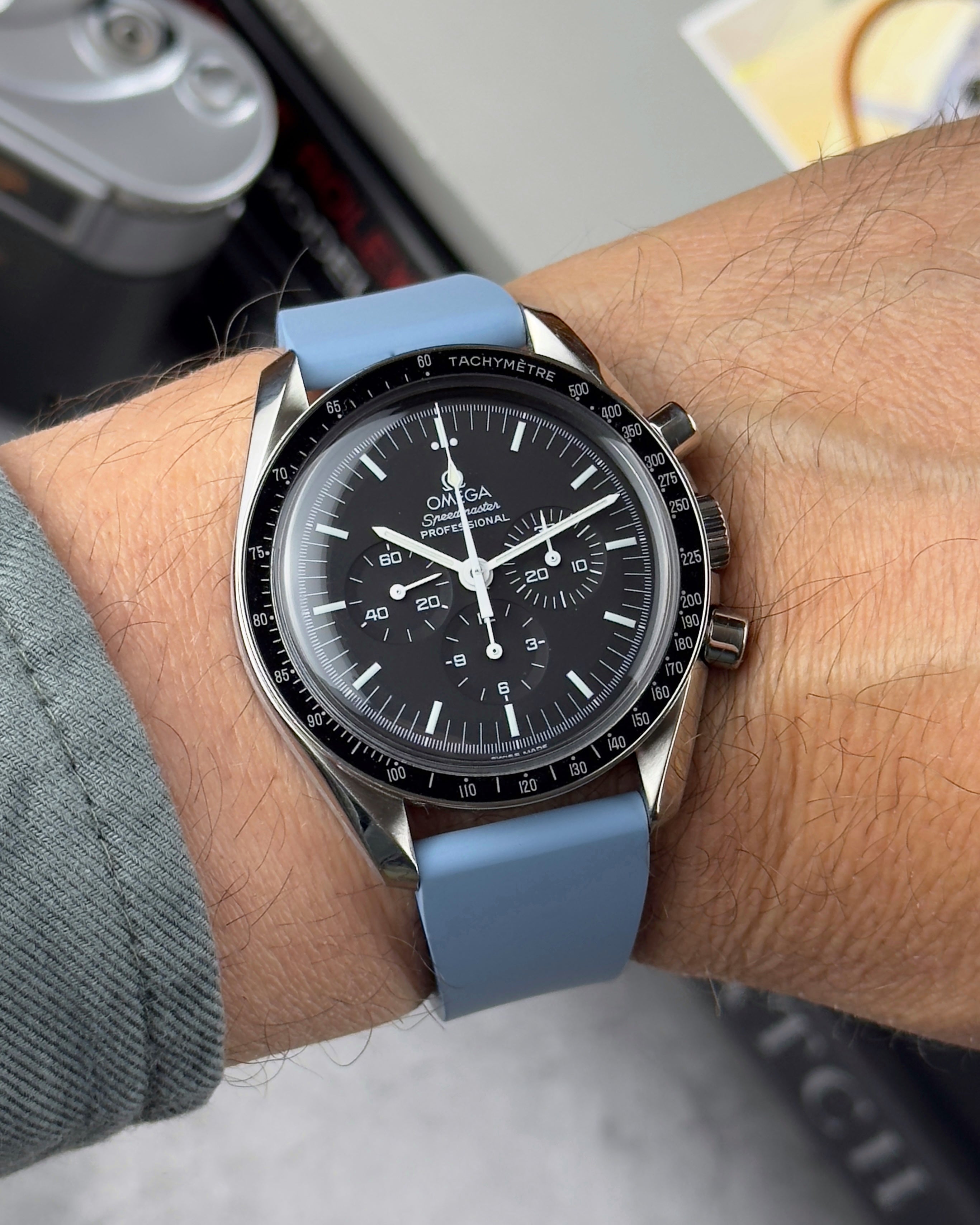 CTS | CUT-TO-SIZE FKM RUBBER WATCH STRAP BABY BLUE