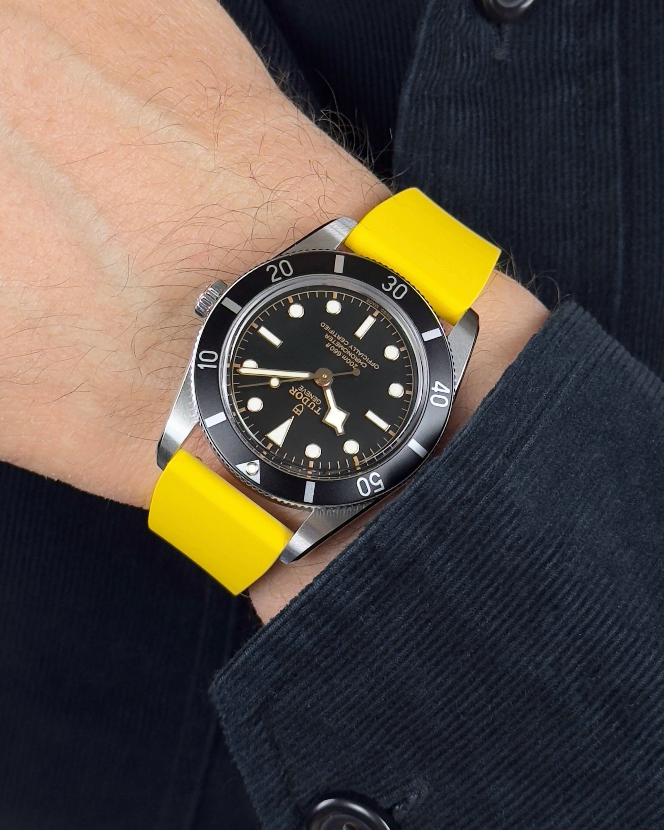 CTS | CUT-TO-SIZE FKM RUBBER WATCH STRAP YELLOW