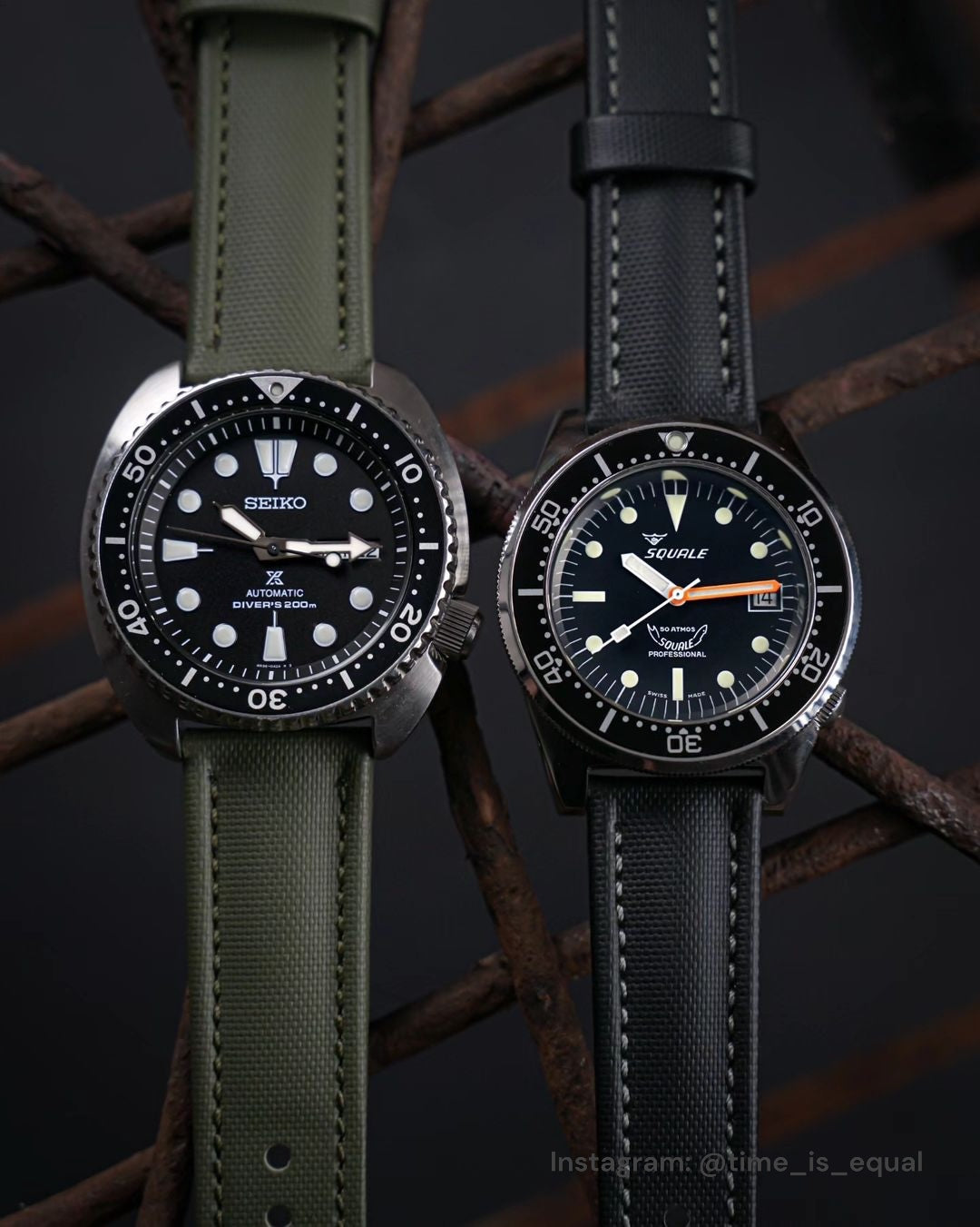 Classic Olive Green Sailcloth Watch Strap With Green Stitching