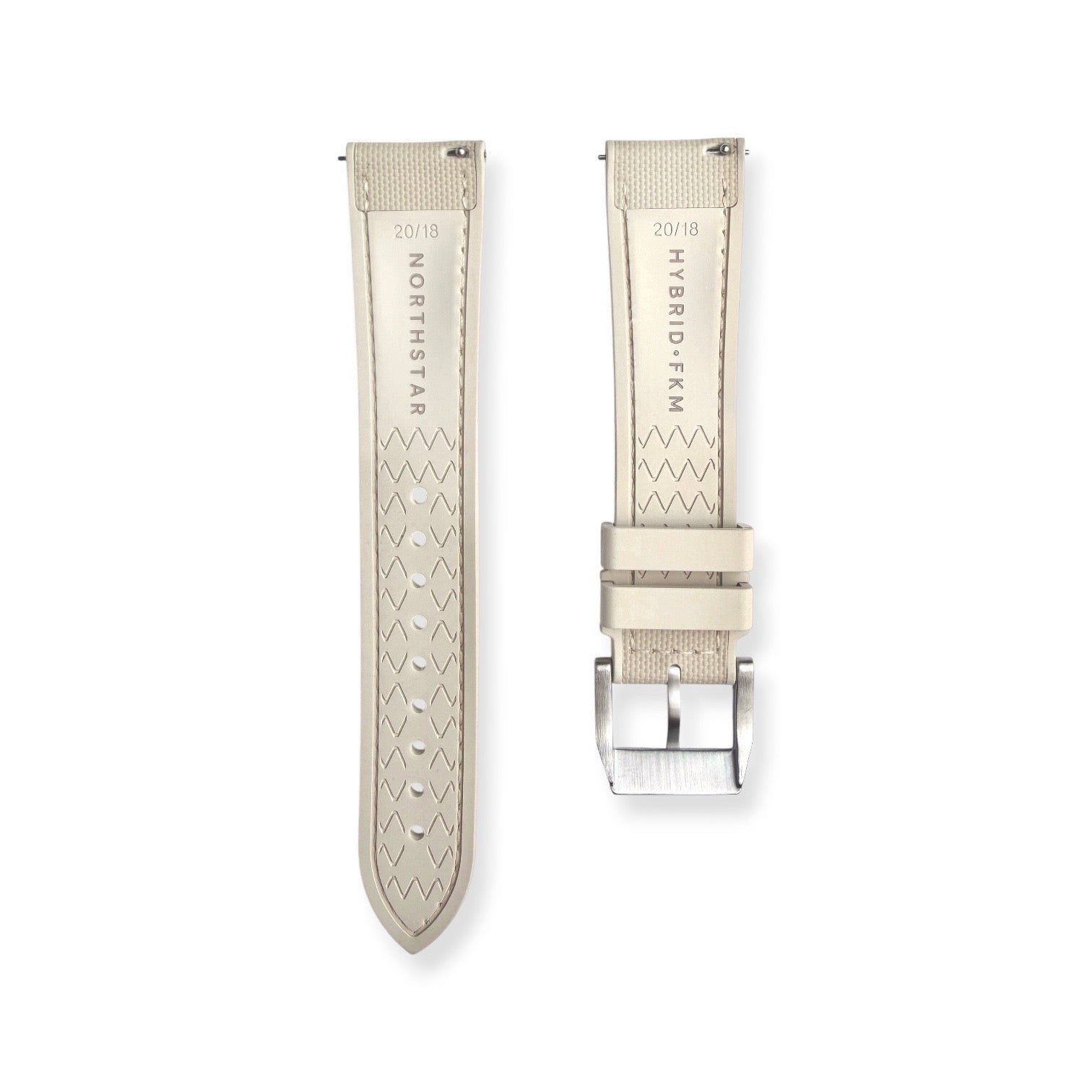 HYBRID•FKM Premium Sailcloth Rubber Watch Strap-Beige
