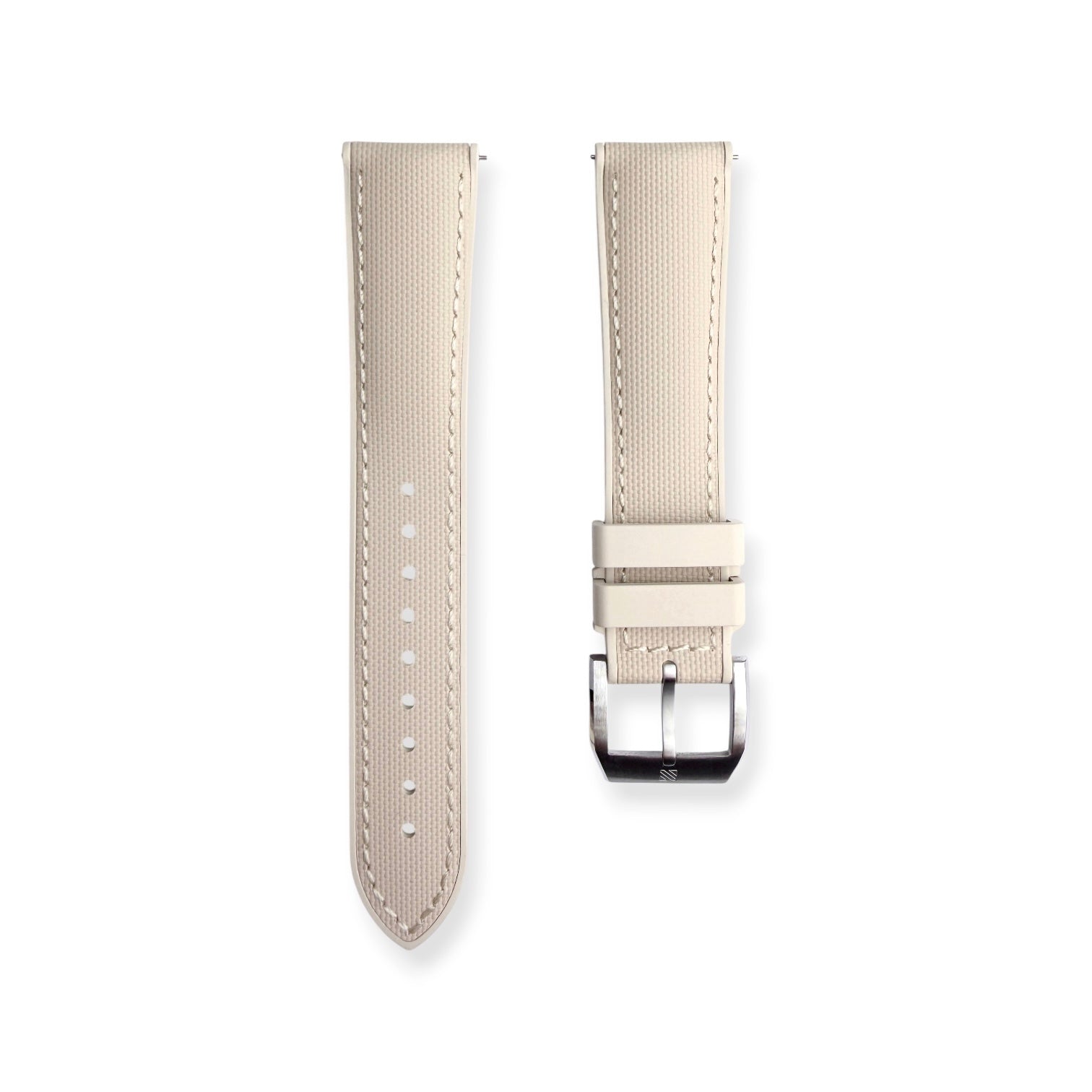 HYBRID•FKM Premium Sailcloth Rubber Watch Strap-Beige