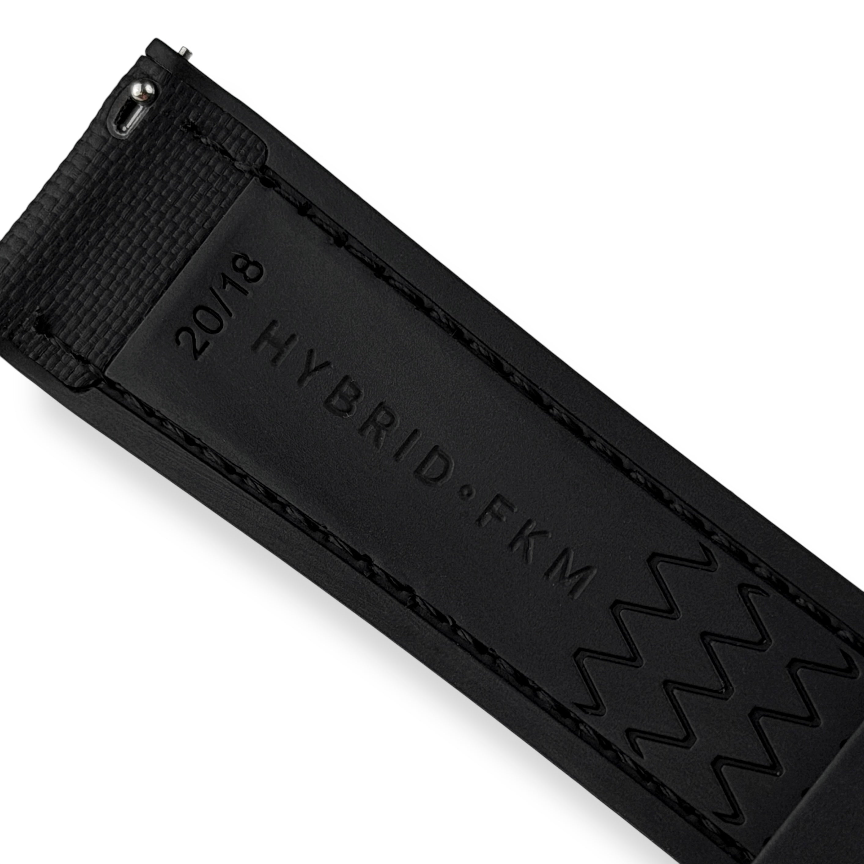 HYBRID•FKM Premium Sailcloth Rubber Watch Strap-Navy Blue