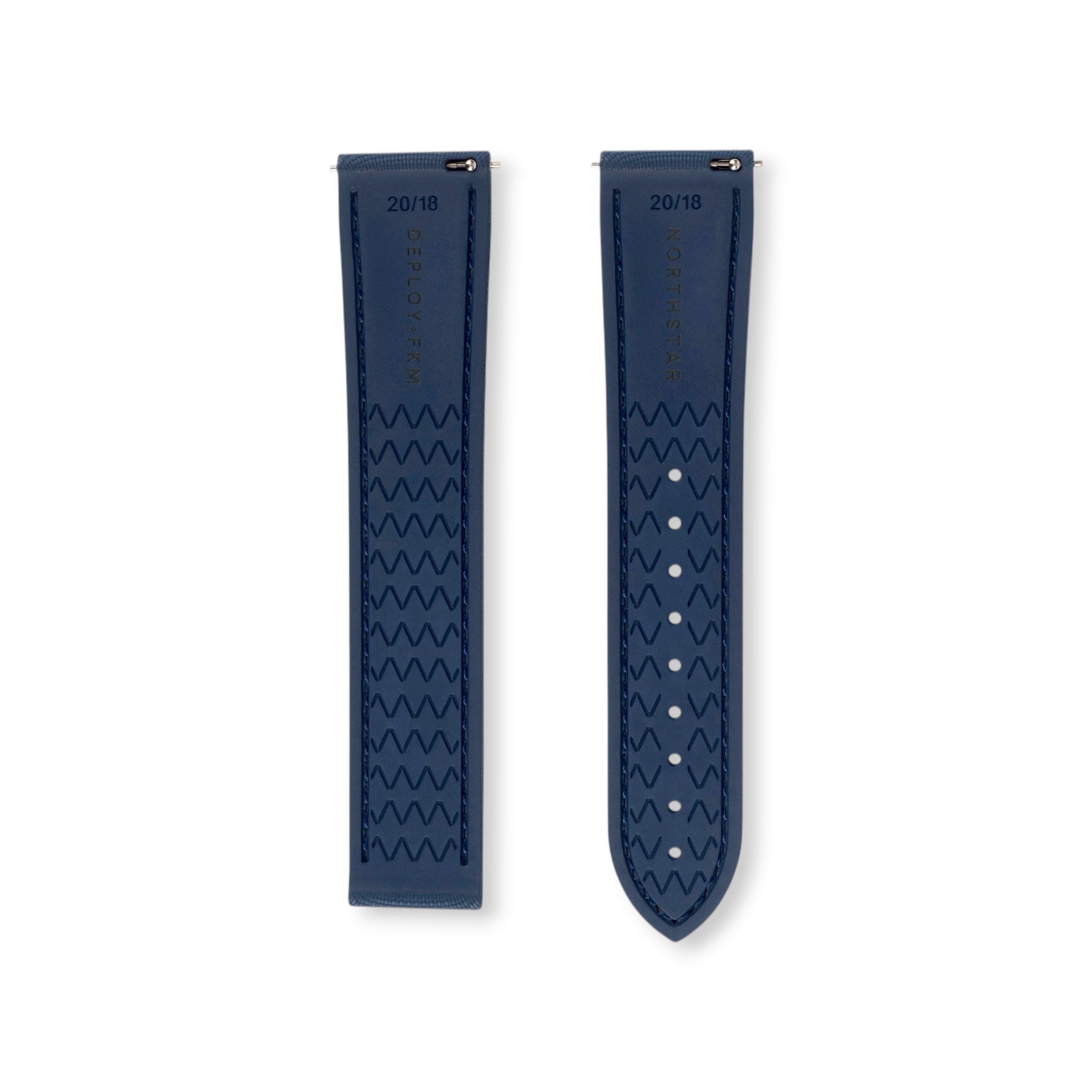 DEPLOY•FKM Premium Sailcloth Rubber Deployant Watch Strap-Navy Blue