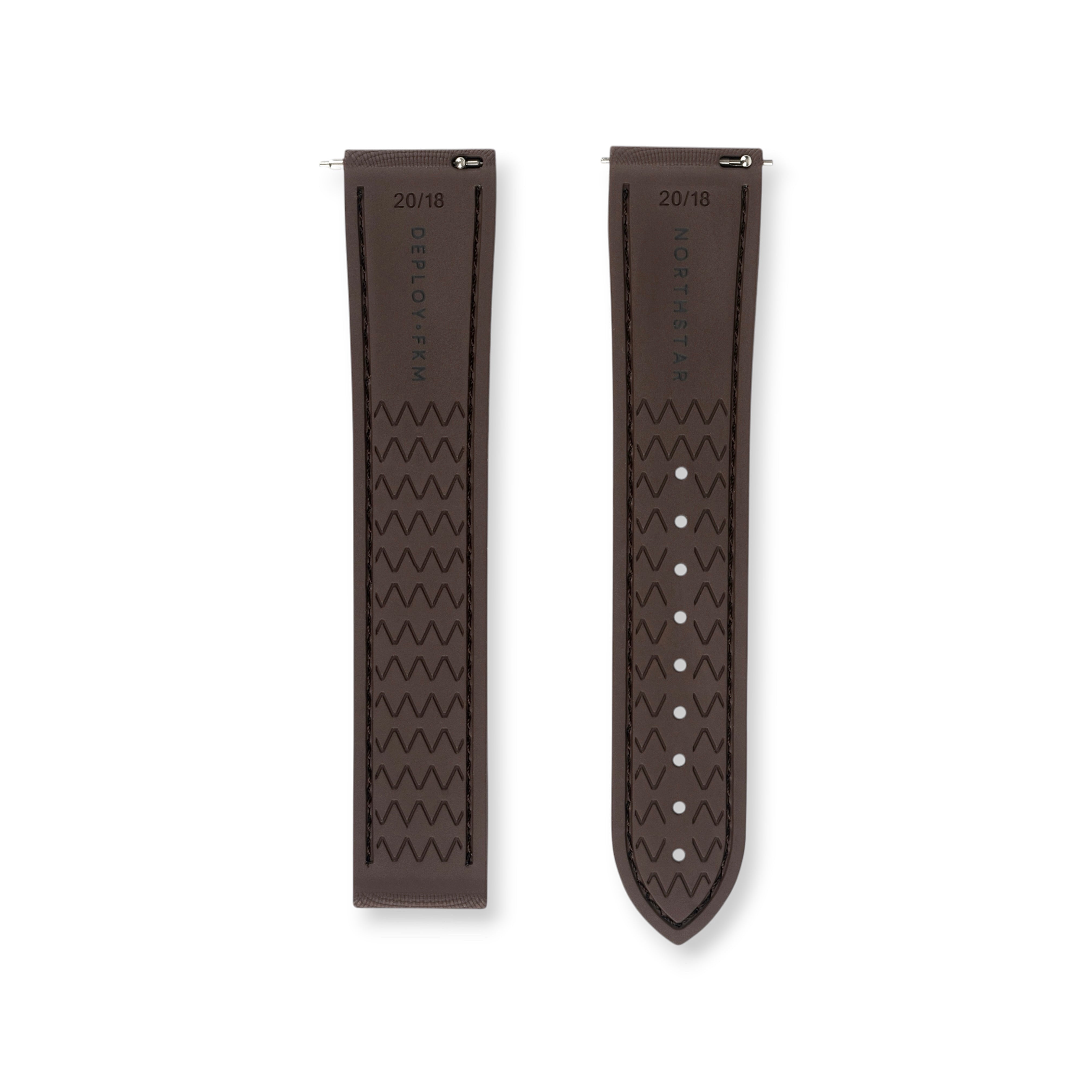 DEPLOY•FKM Premium Sailcloth Rubber Deployant Watch Strap-Brown