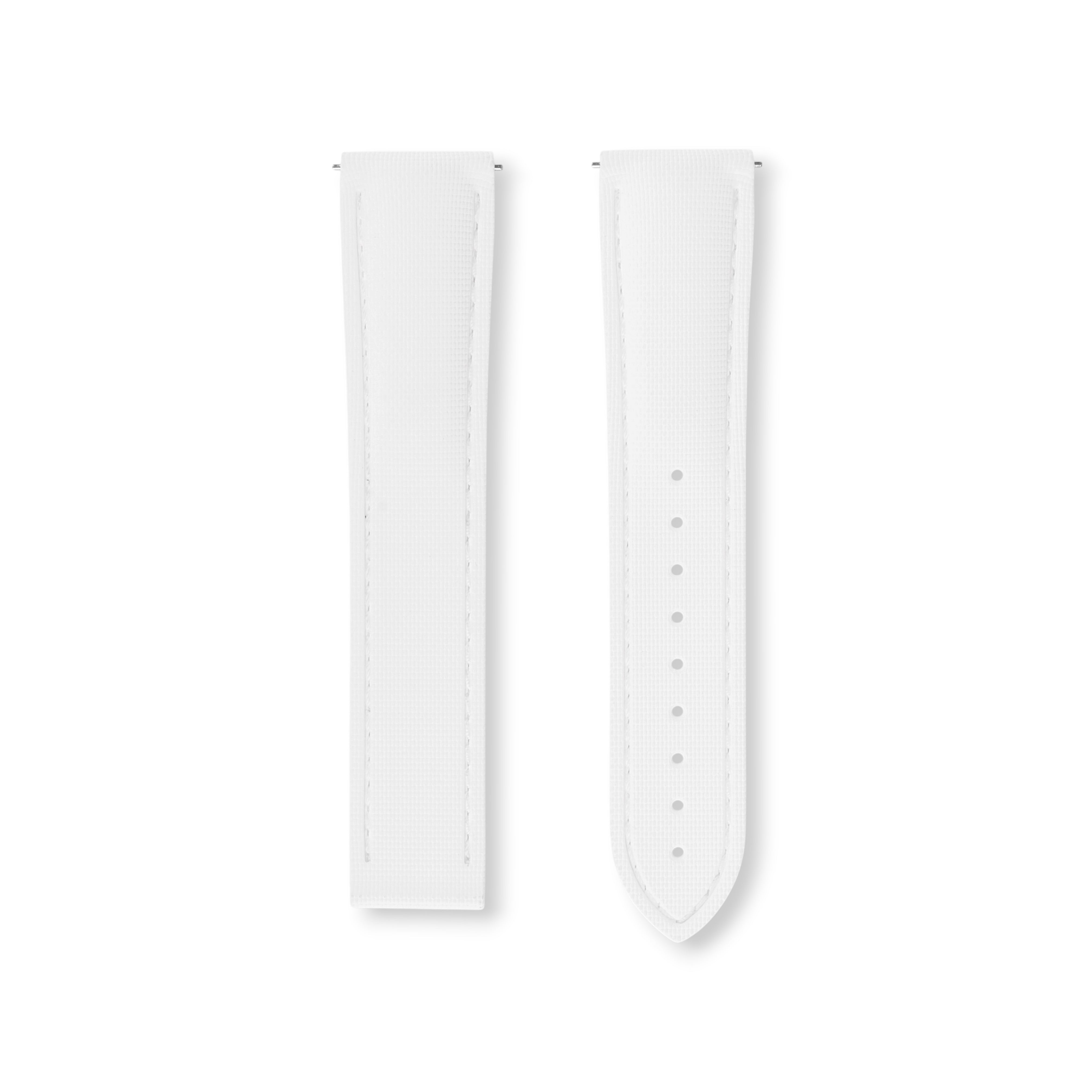 DEPLOY•FKM Premium Sailcloth Rubber Deployant Watch Strap-Polar White