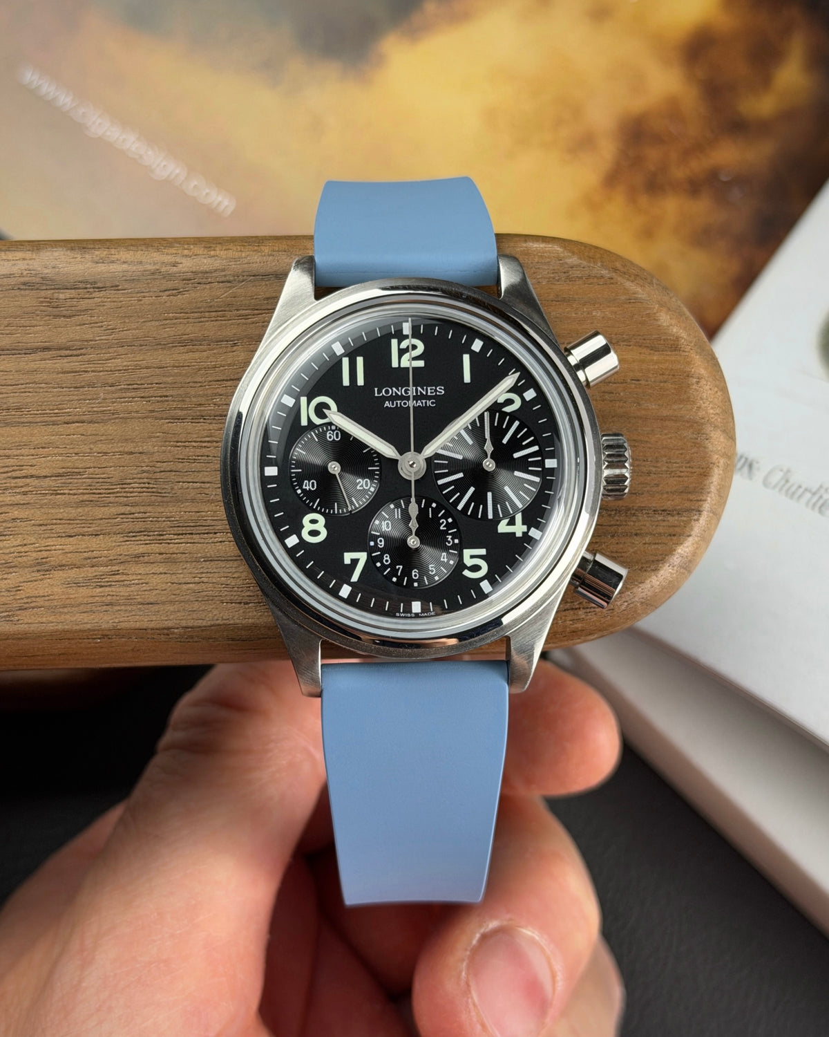 CTS | CUT-TO-SIZE FKM RUBBER WATCH STRAP BABY BLUE