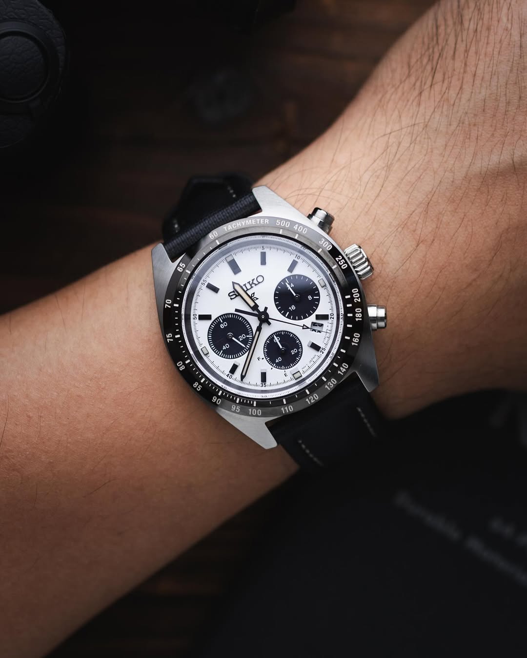 Classic Sailcloth Watch Strap-Black With Grey Stitching