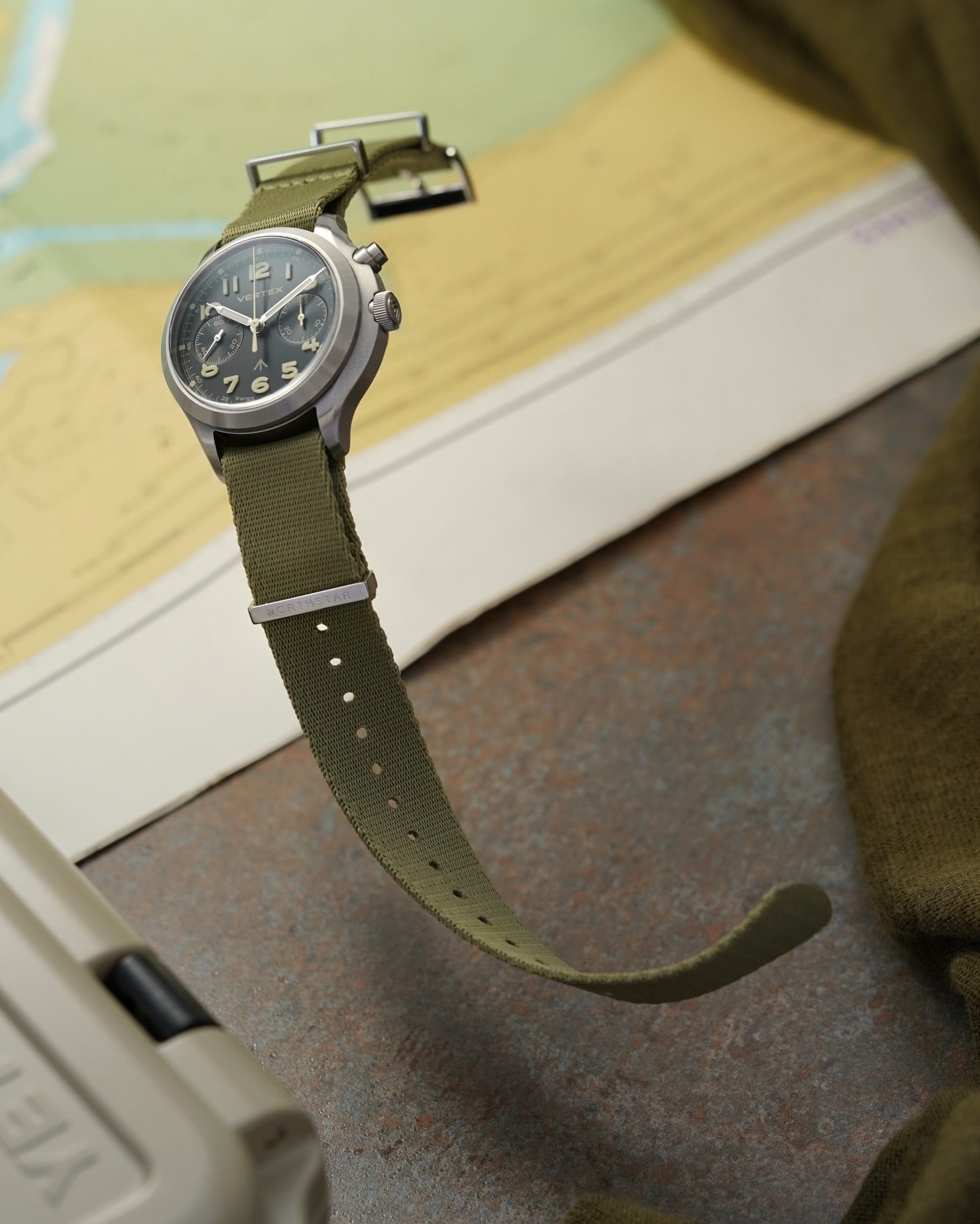 Over & Under-Nylon Polyamide Watch Strap-Khaki Green