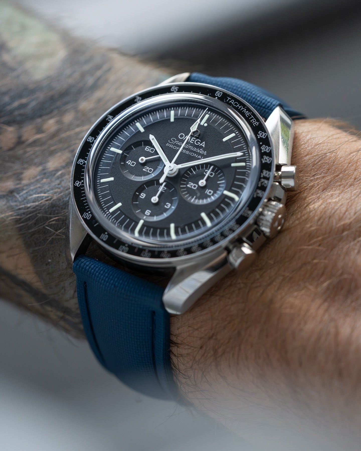 DEPLOY•FKM Premium Sailcloth Rubber Deployant Watch Strap-Navy Blue