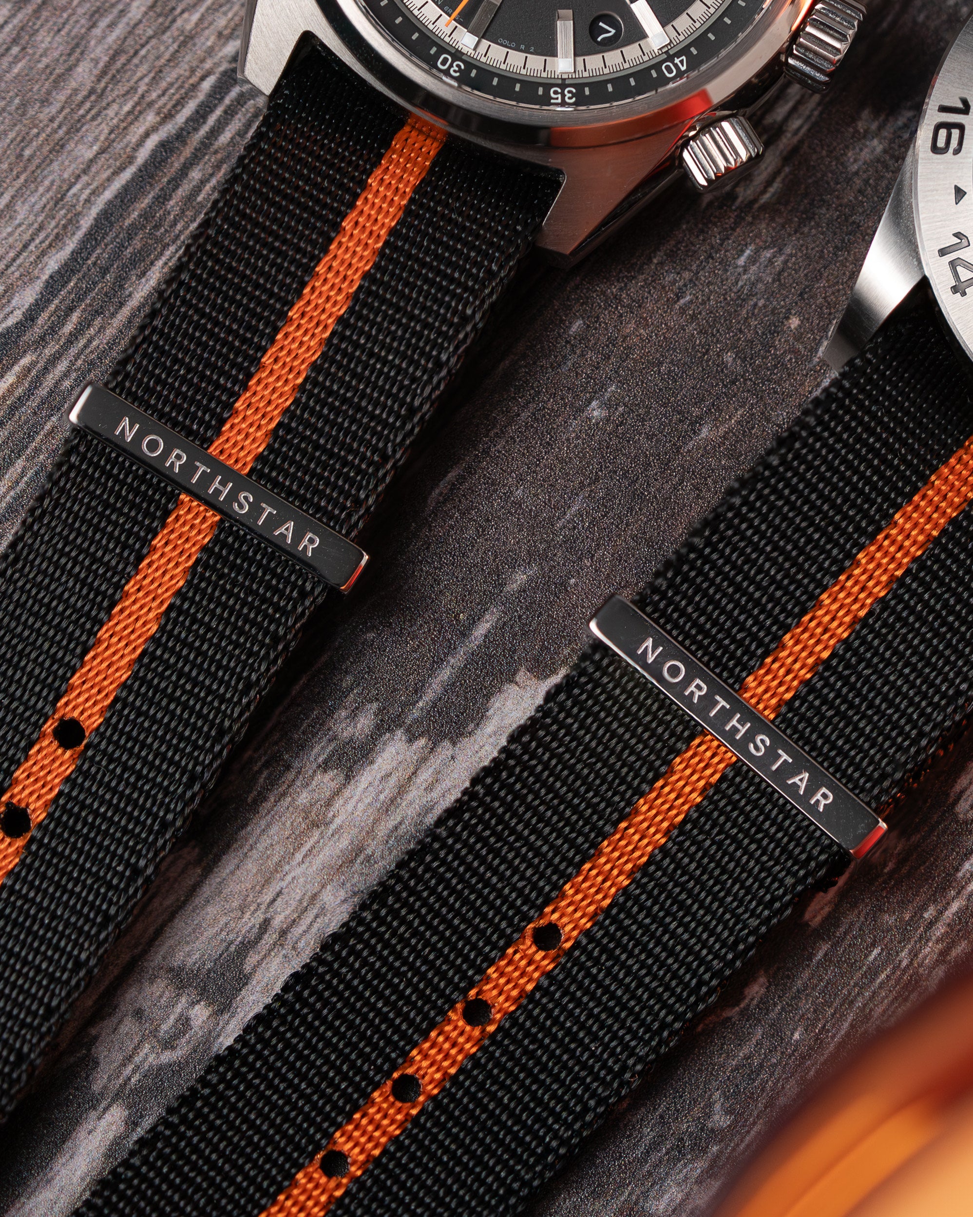 Over & Under-Nylon Polyamide Watch Strap-Orange Stripe
