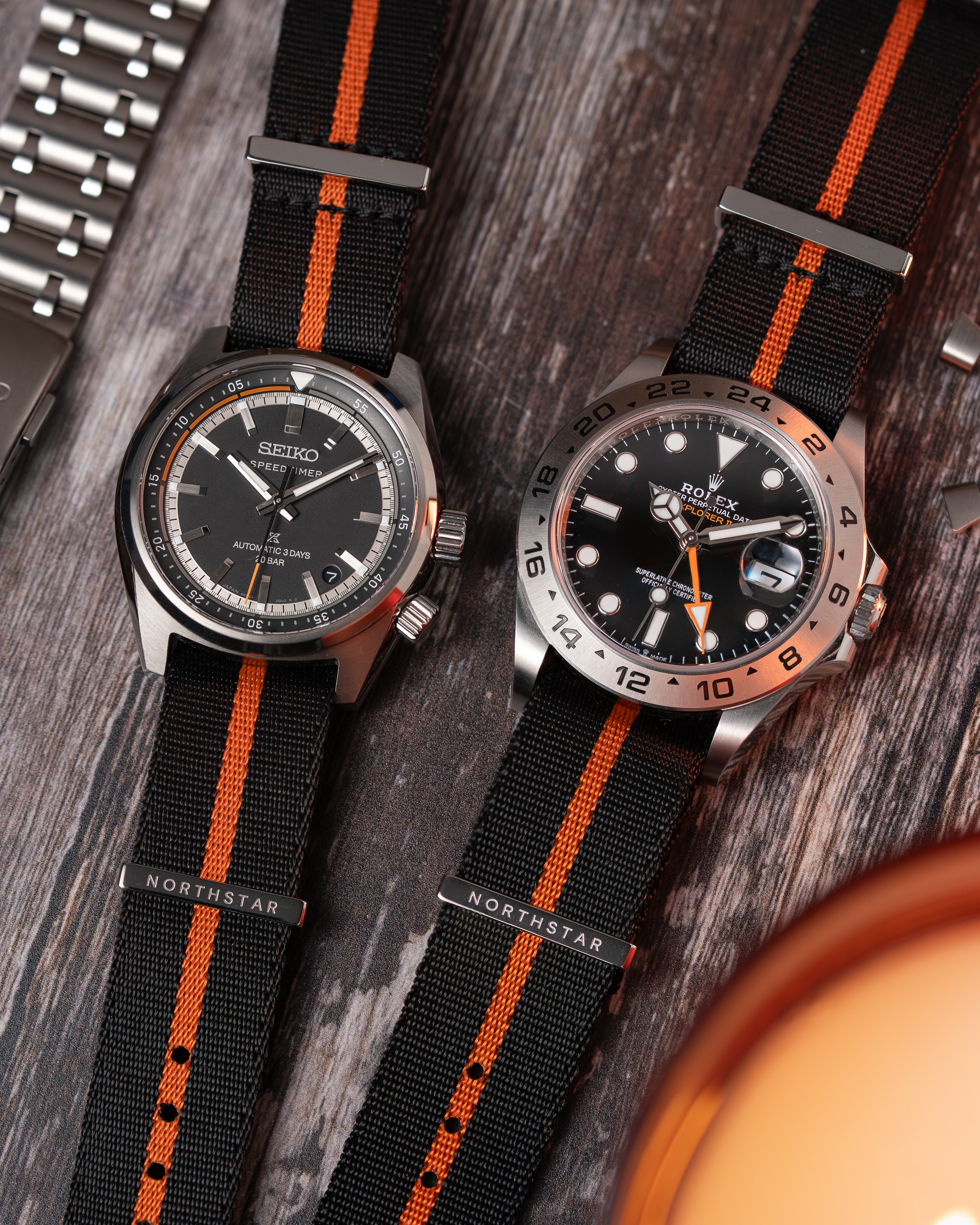 Over & Under-Nylon Polyamide Watch Strap-Orange Stripe