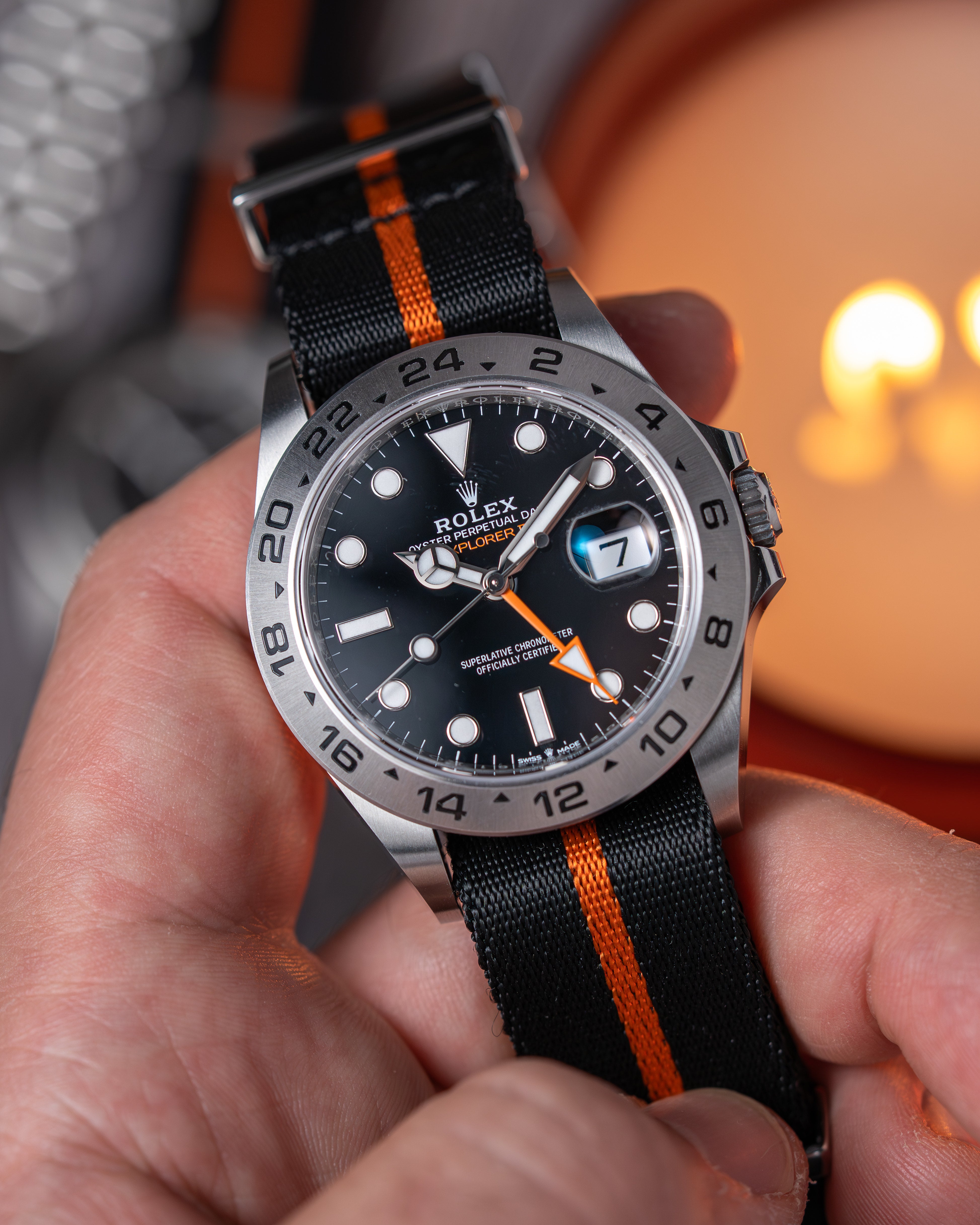Over & Under-Nylon Polyamide Watch Strap-Orange Stripe