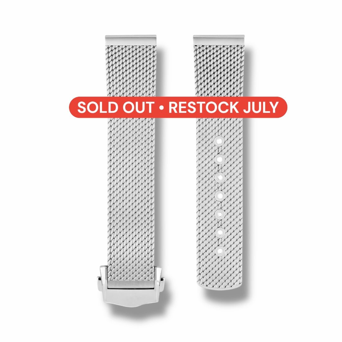 M-TYPE: 20mm Milanese Mesh Two-Piece Watch Bracelet