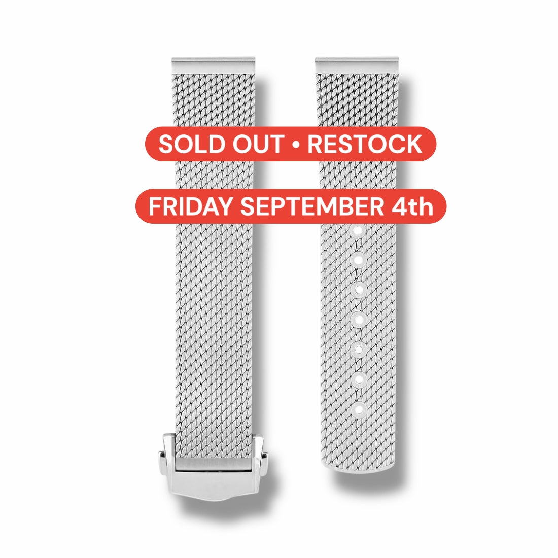 M-TYPE: 20mm Milanese Mesh Two-Piece Watch Bracelet