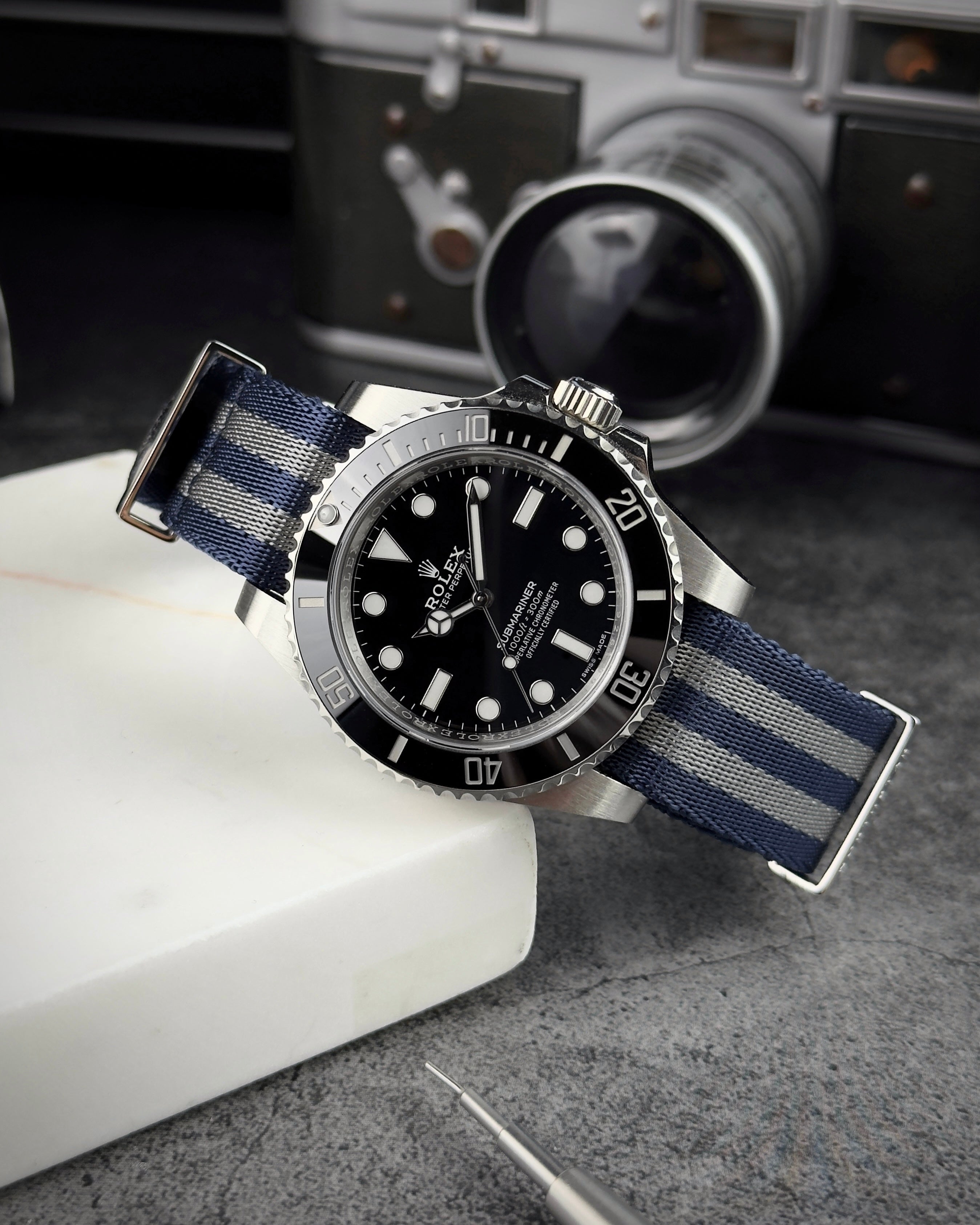 Over & Under-Nylon Single Pass Polyamide Watch Strap-Blue Bond