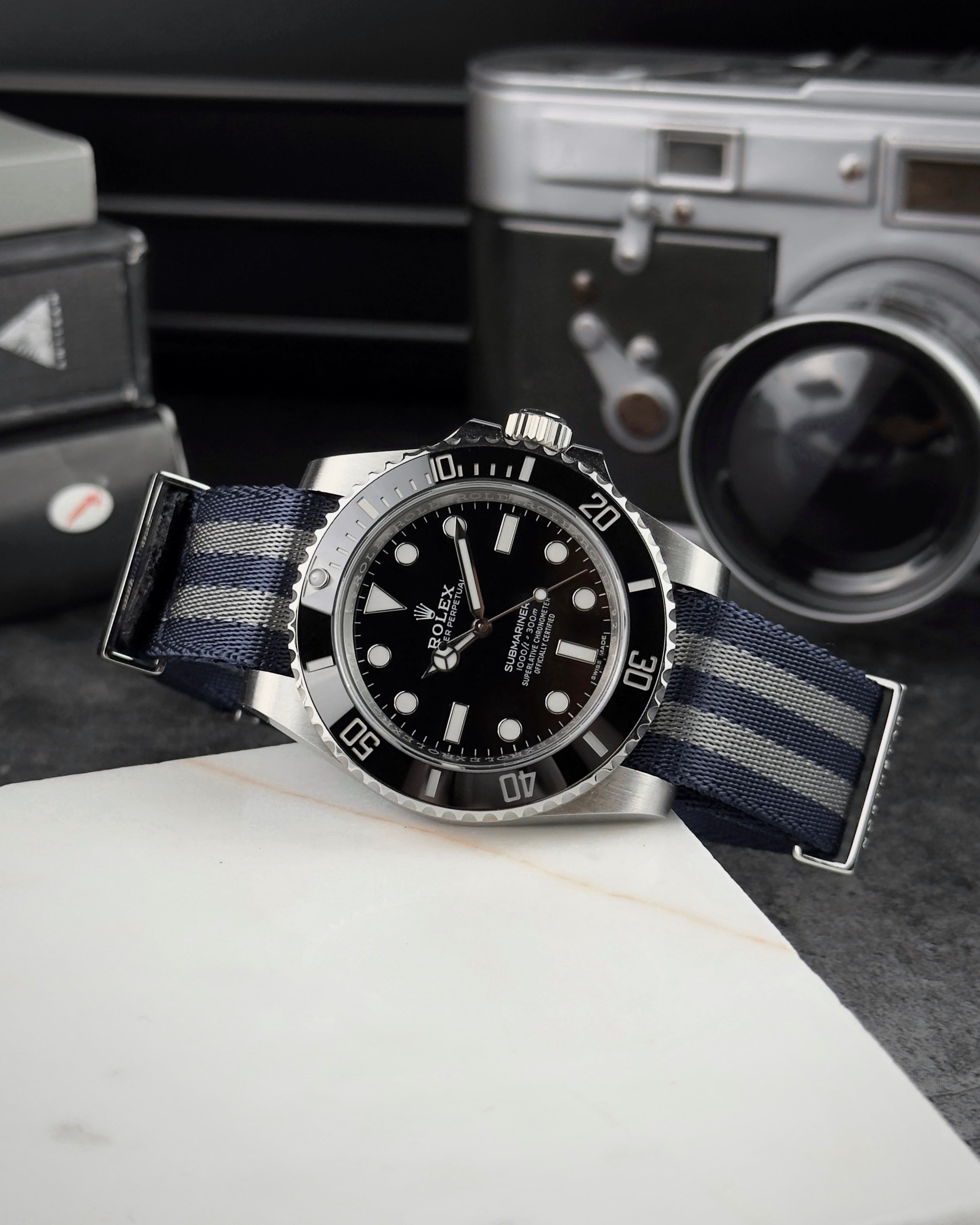 Over & Under-Nylon Single Pass Polyamide Watch Strap-Blue Bond