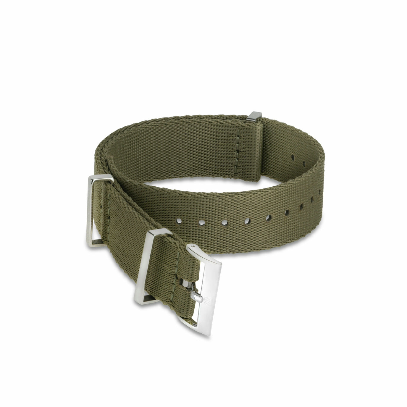 Over & Under-Nylon Single Pass Polyamide Watch Strap-Khaki Green