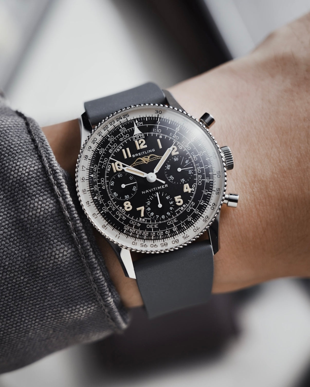 CTS | CUT-TO-SIZE FKM RUBBER WATCH STRAP GREY