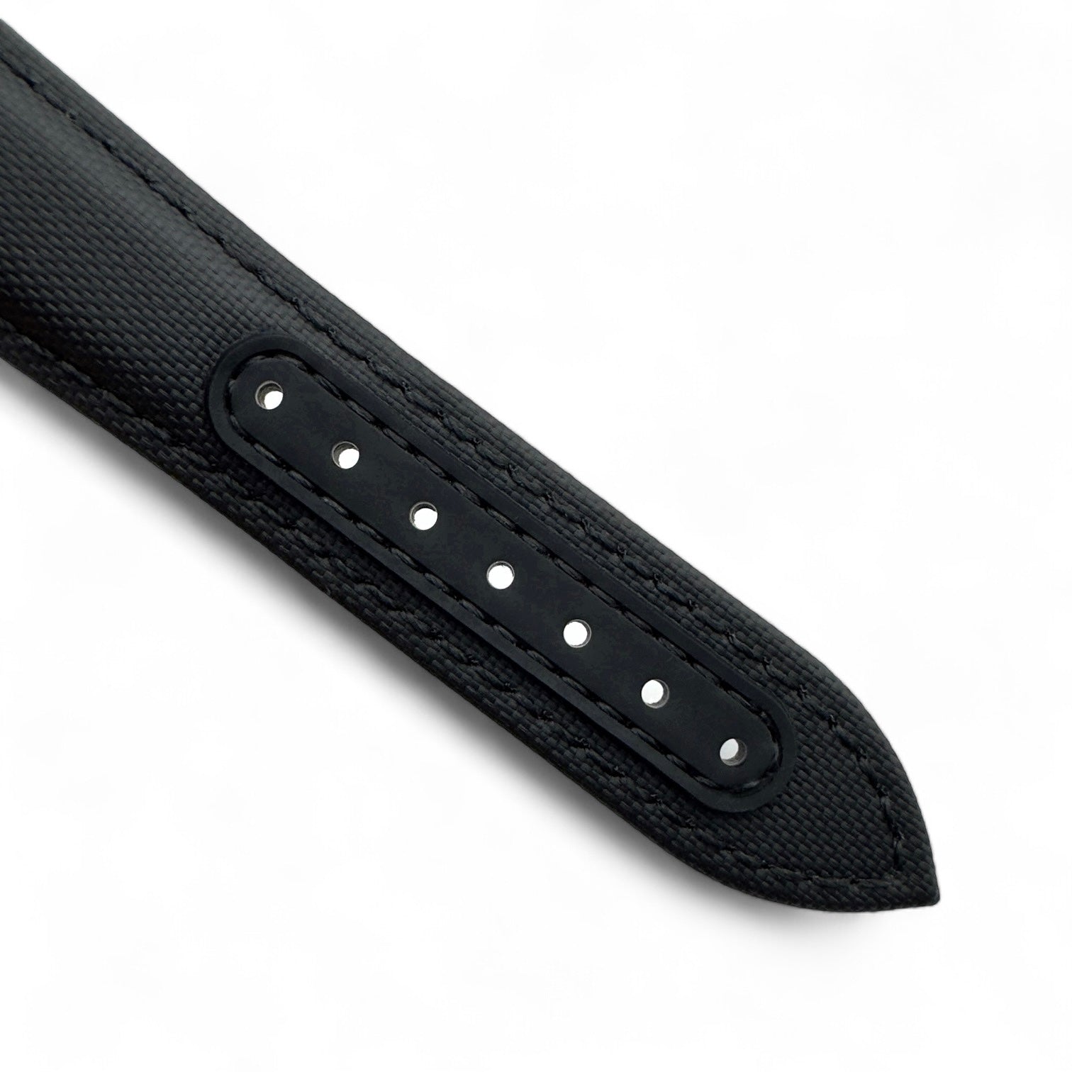 DEPLOY-Premium Black Sailcloth Deployant Watch Strap With Grey Stitching