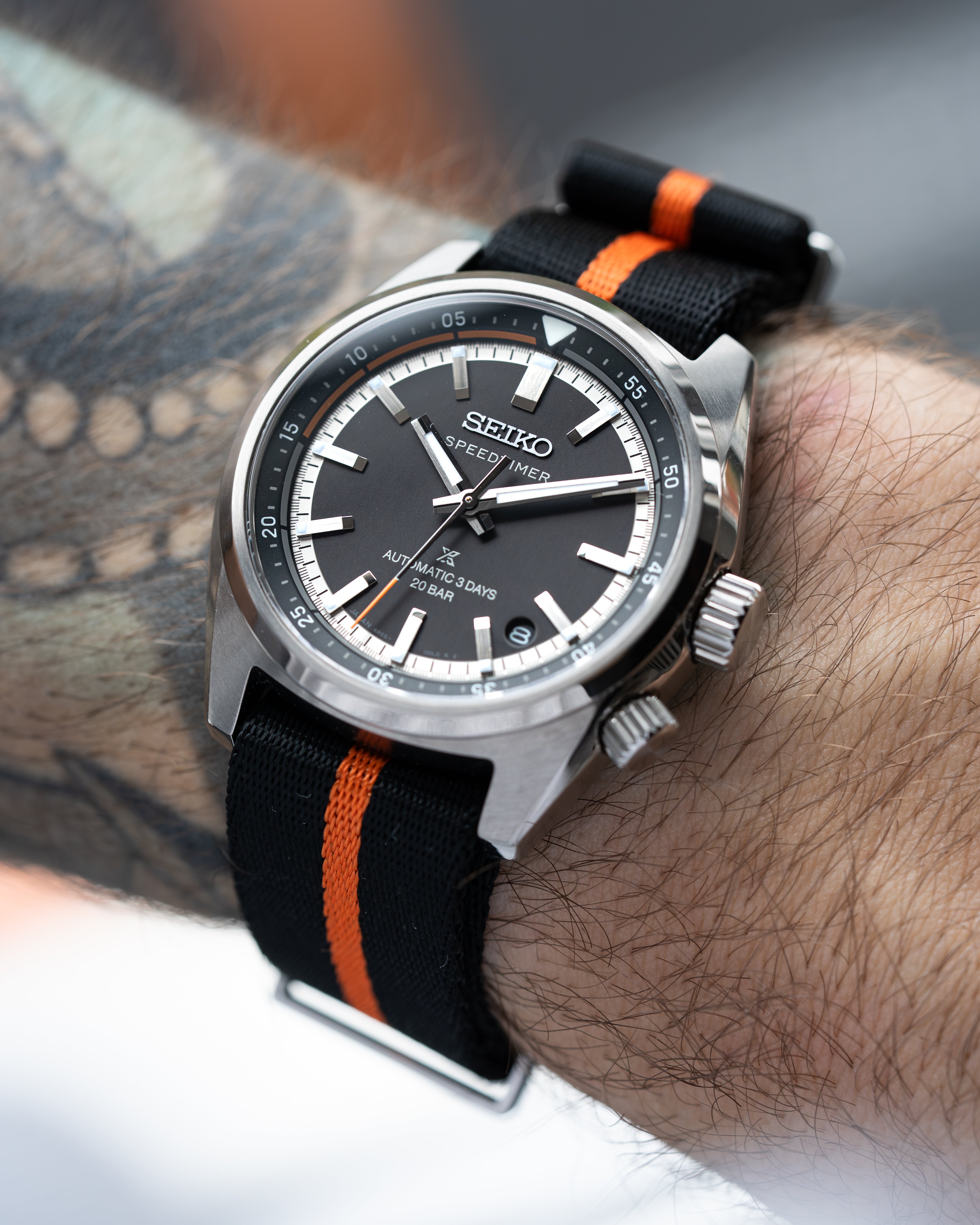 Over & Under-Nylon Polyamide Watch Strap-Orange Stripe