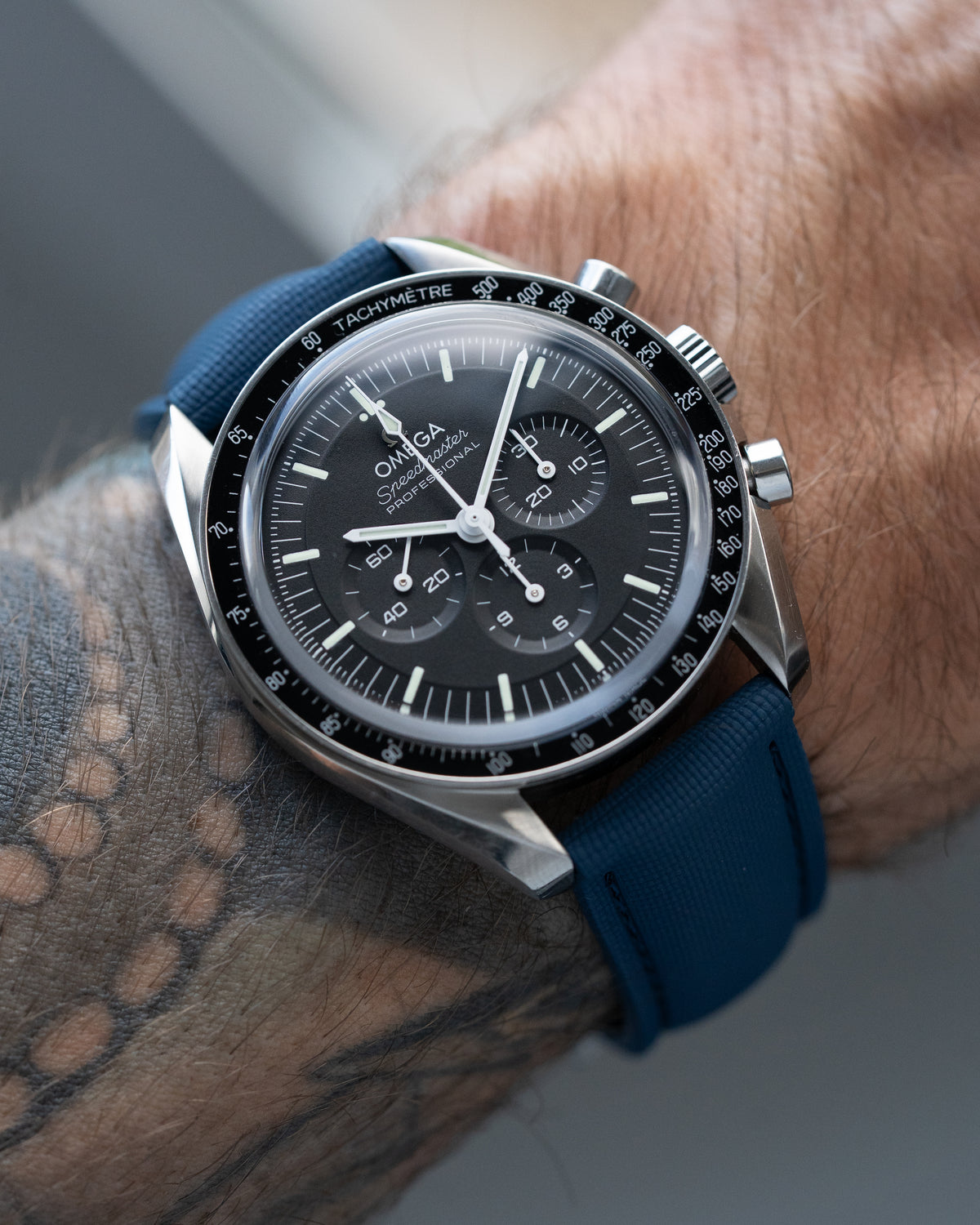 DEPLOY•FKM Premium Sailcloth Rubber Deployant Watch Strap-Navy Blue