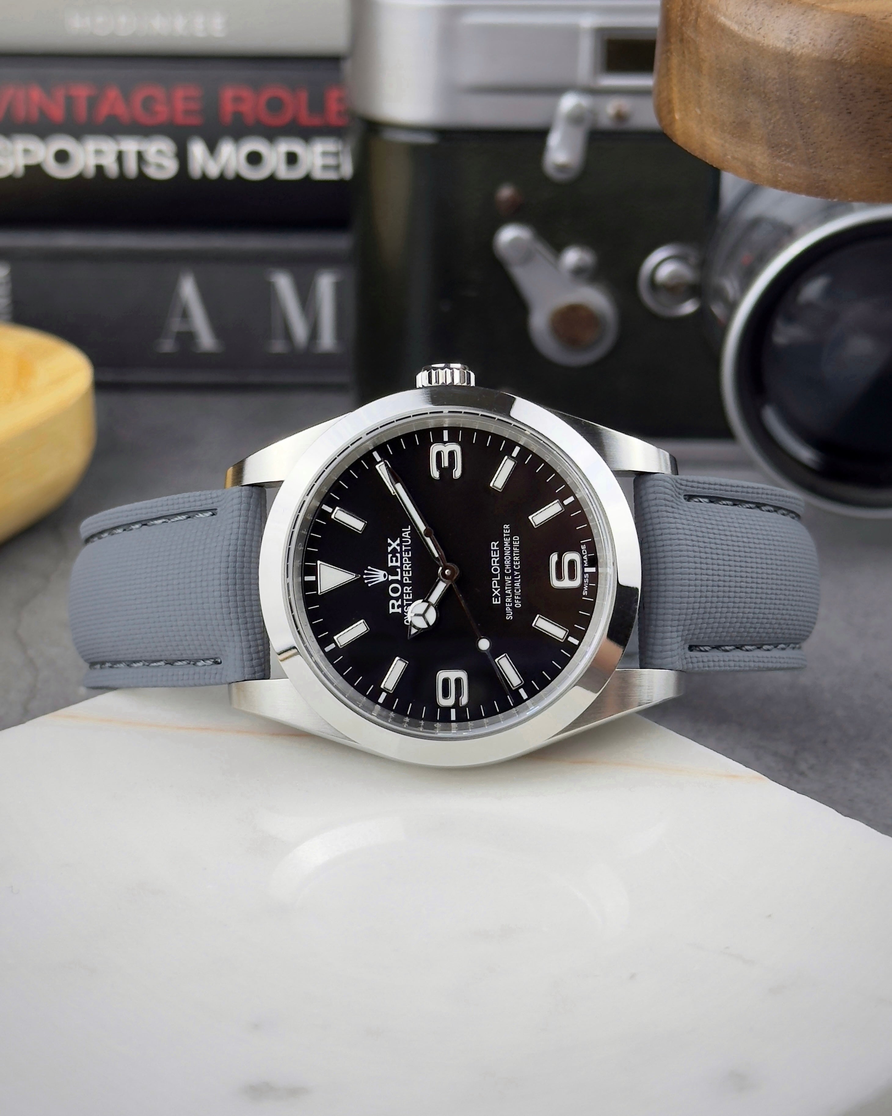 DEPLOY•FKM Premium Sailcloth Rubber Deployant Watch Strap-Slate Grey