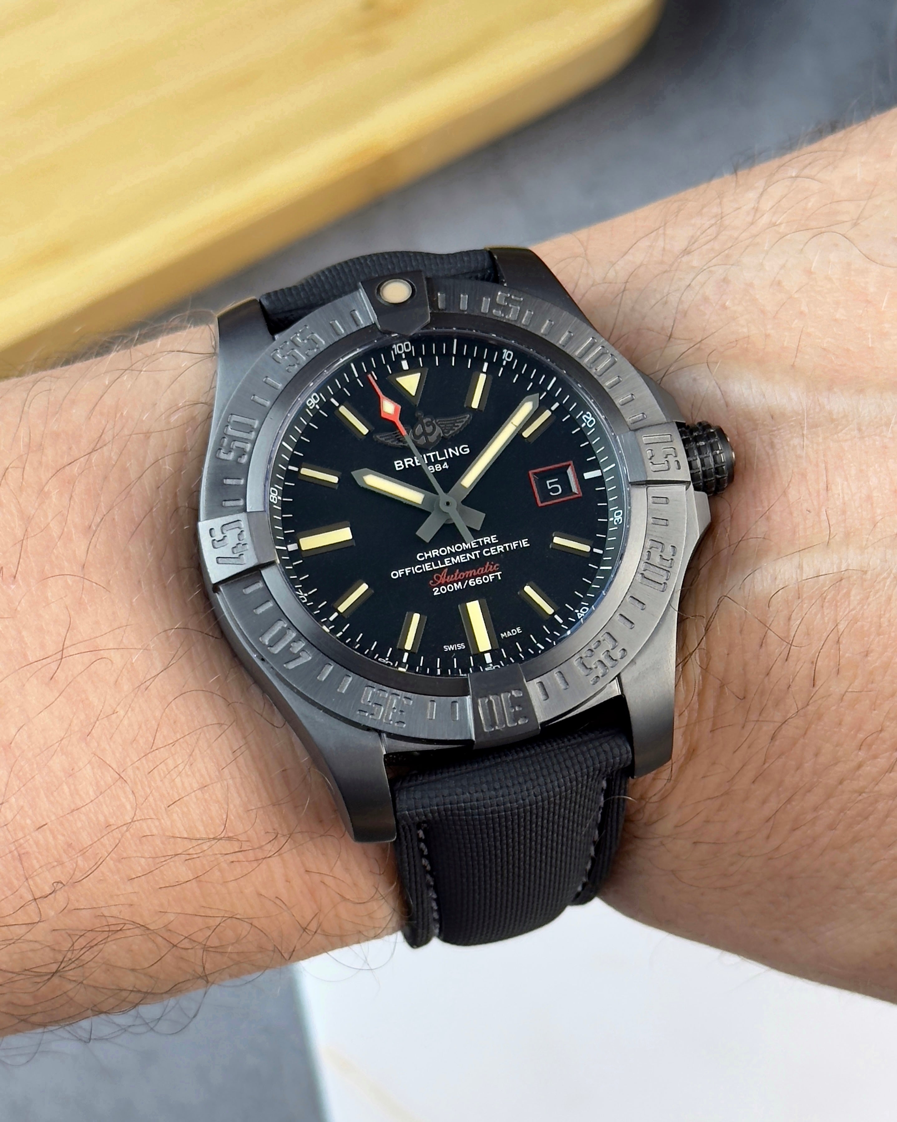 DEPLOY•FKM Premium Sailcloth Rubber Deployant Watch Strap-Black With Grey Stitching