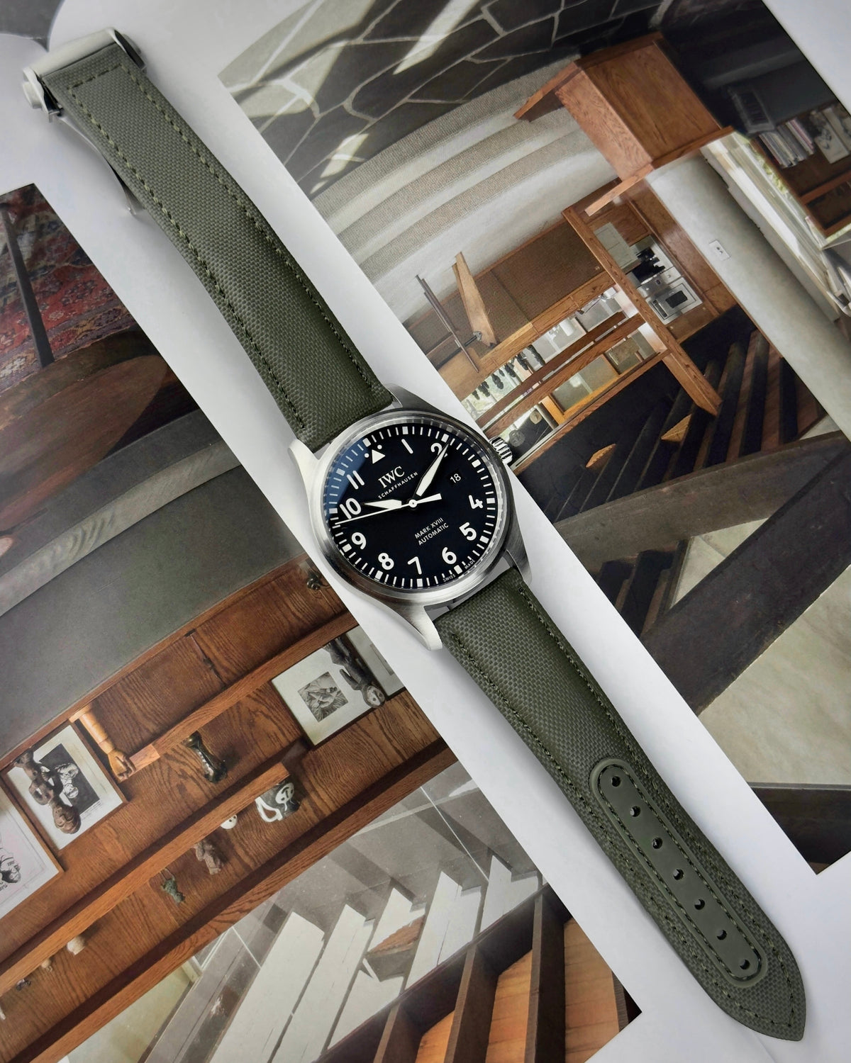 DEPLOY-Premium Sailcloth Deployant Watch Strap-Olive Green