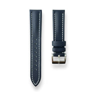 Classic Sailcloth Watch Strap-Navy Blue With White Stitching - 19mm / Standard Spring Bars