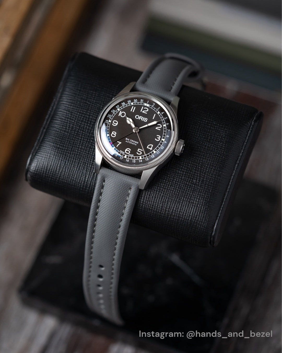 Classic Grey Sailcloth Watch Strap With Grey Stitching