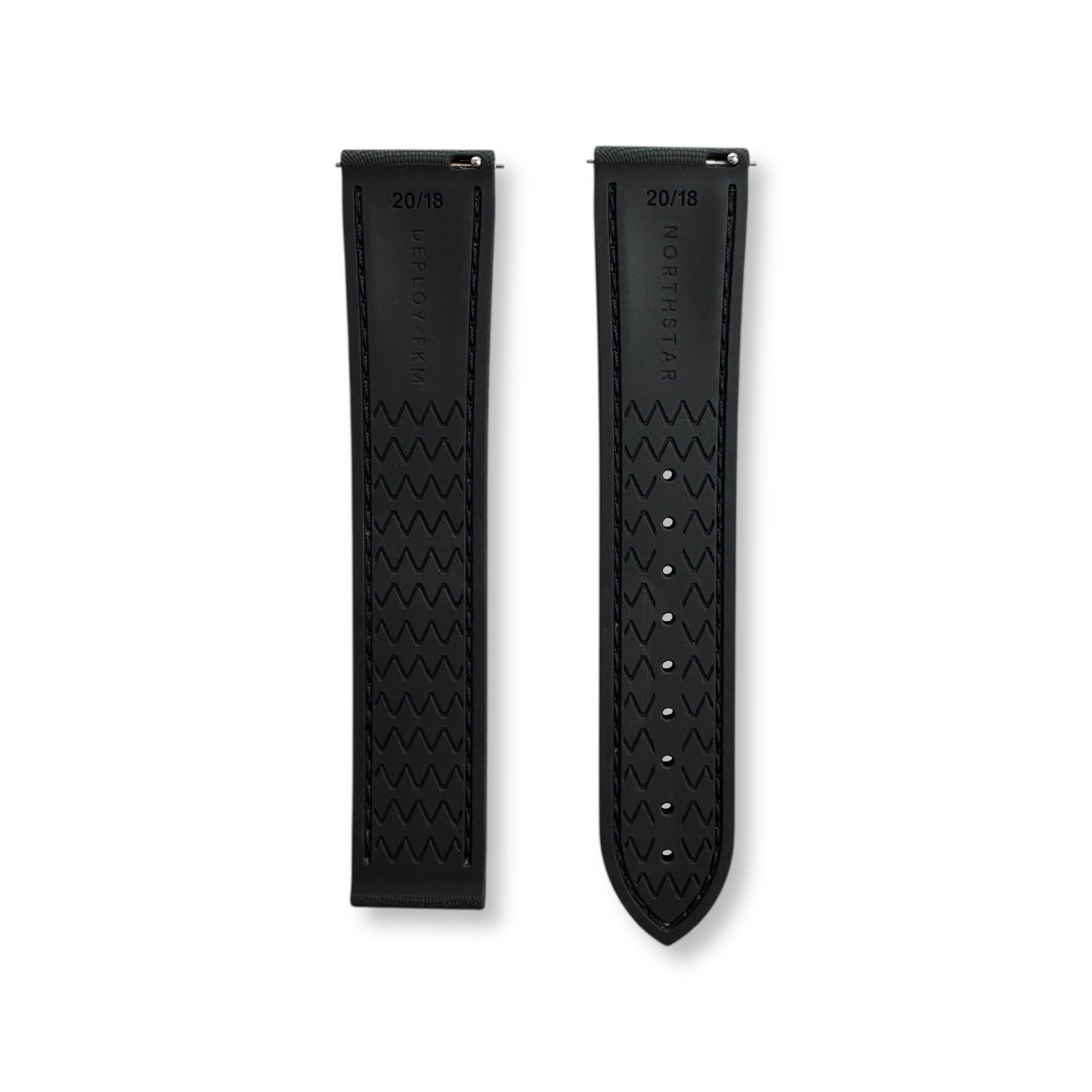 DEPLOY•FKM Premium Sailcloth Rubber Deployant Watch Strap-Black