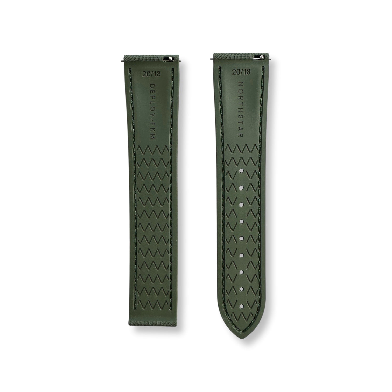 DEPLOY•FKM Premium Sailcloth Rubber Deployant Watch Strap-Forest Green