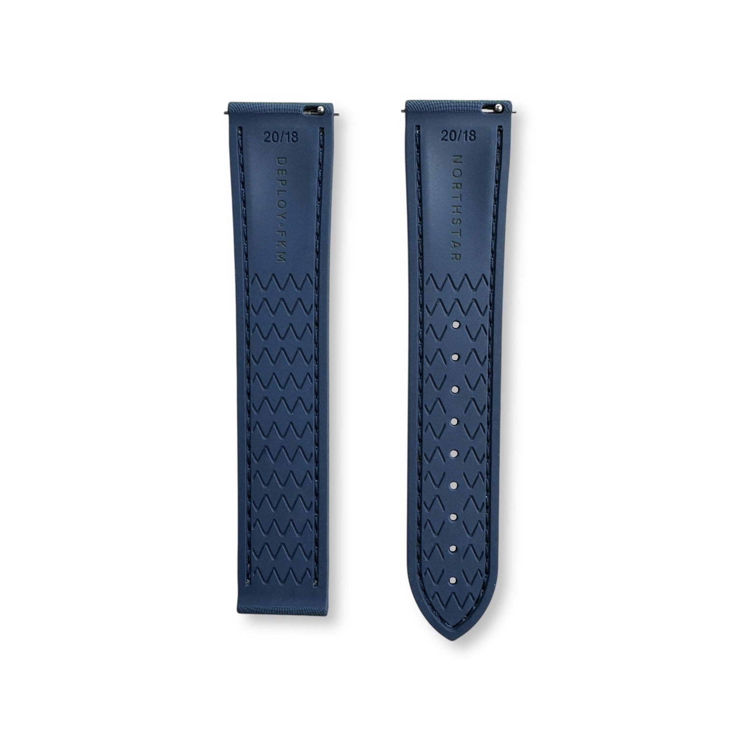 DEPLOY•FKM Premium Sailcloth Rubber Deployant Watch Strap-Summer Blue