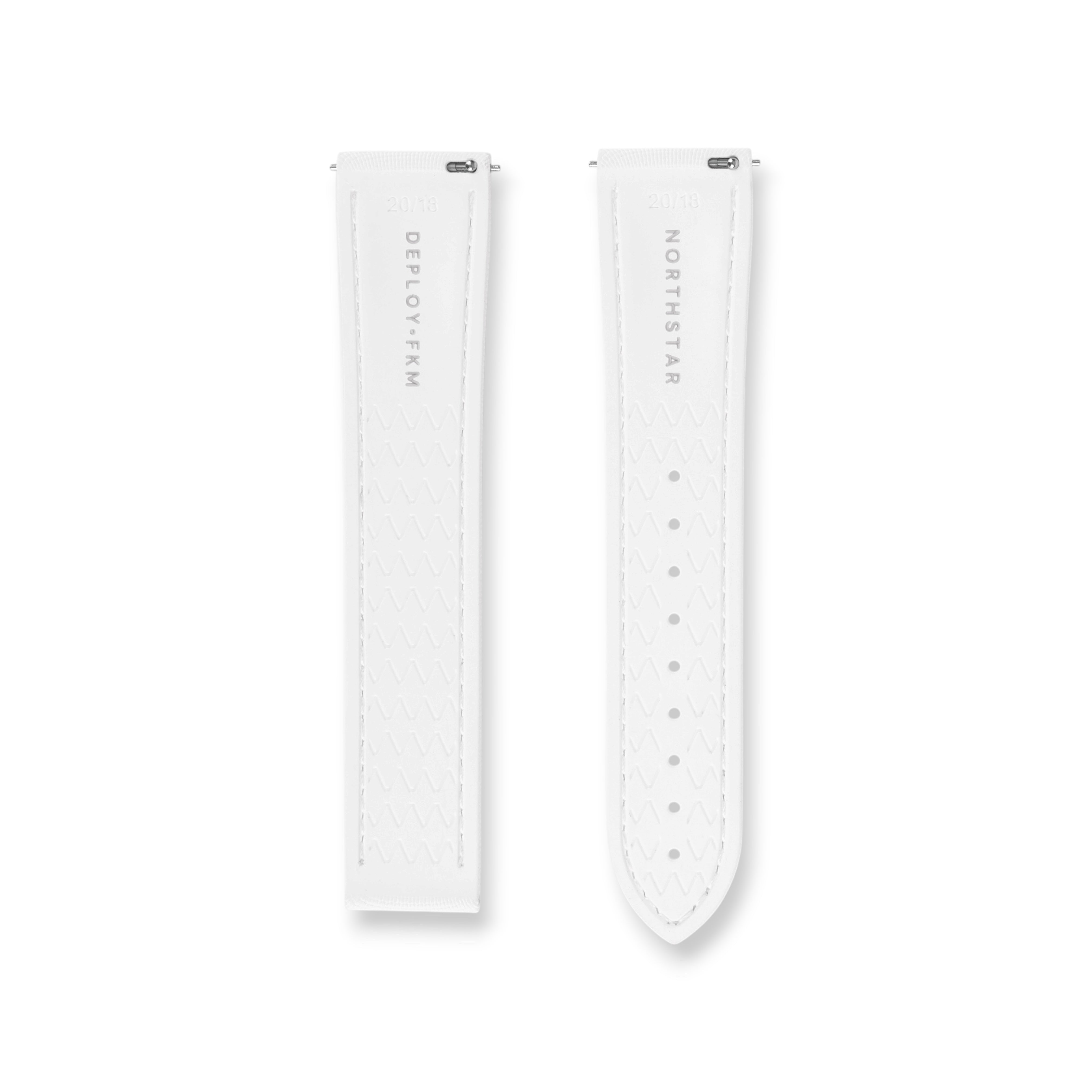 DEPLOY•FKM Premium Sailcloth Rubber Deployant Watch Strap-Polar White
